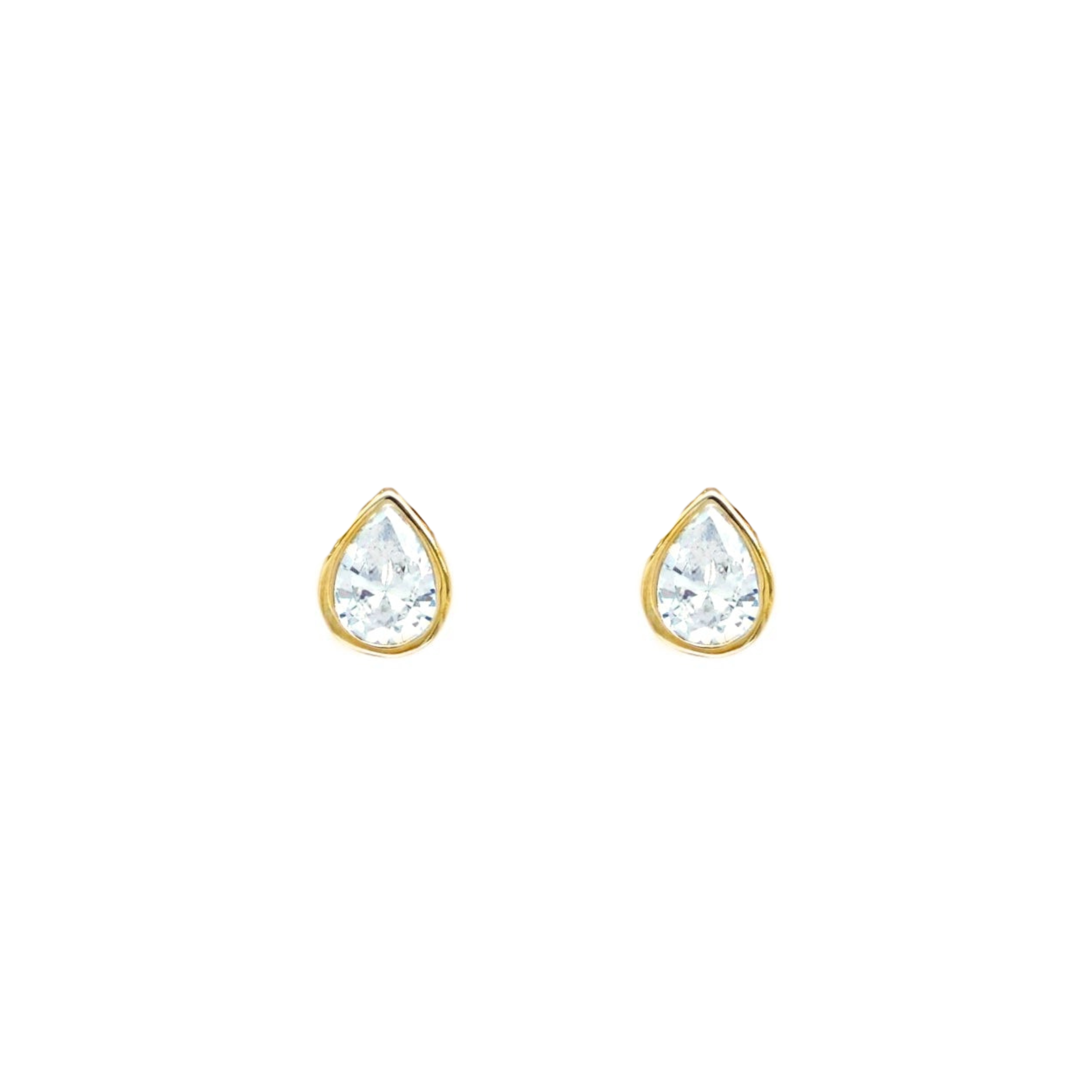 Gold Plated Silver Stud Earrings "Seraphina Ocean Drop"