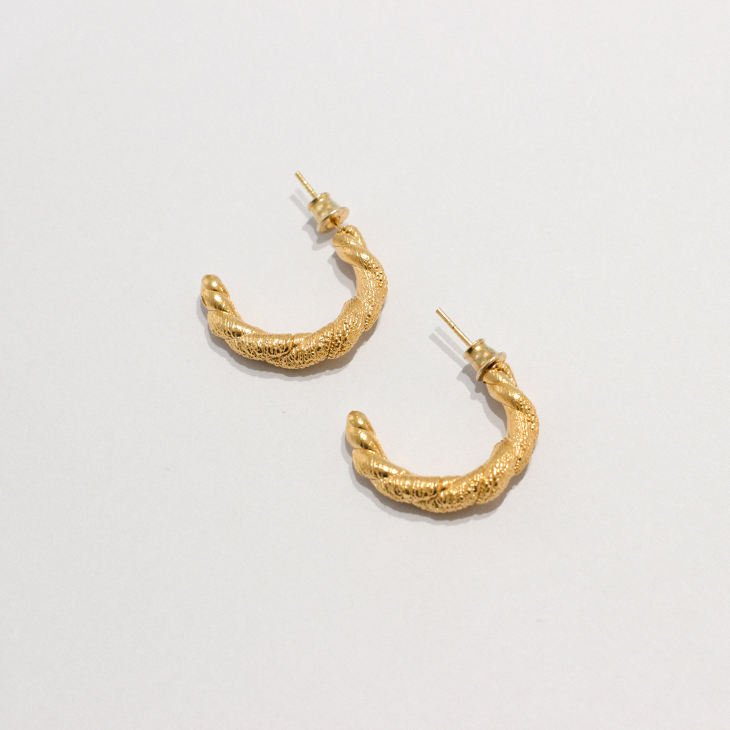 Gold Plated Silver Earrings "Inception Motion" (large)