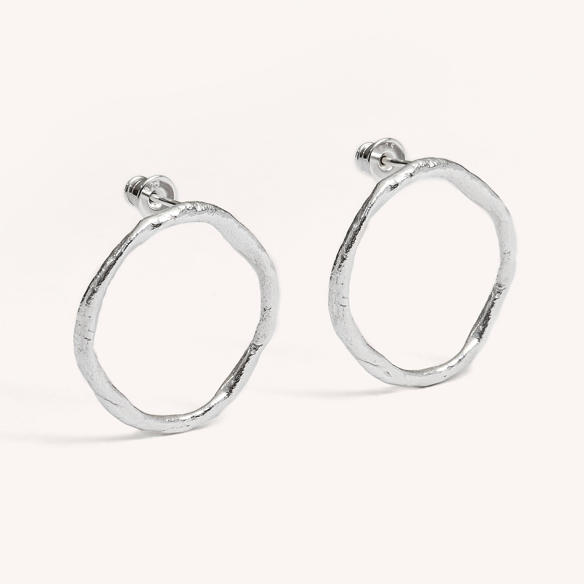 Silver Earrings "Fingerprint Big Circle"