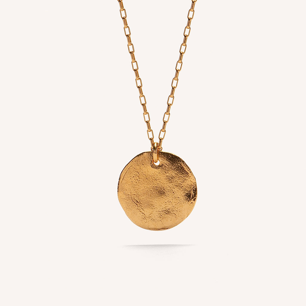 Gold Plated Silver Necklace "Classic Fingerprint"