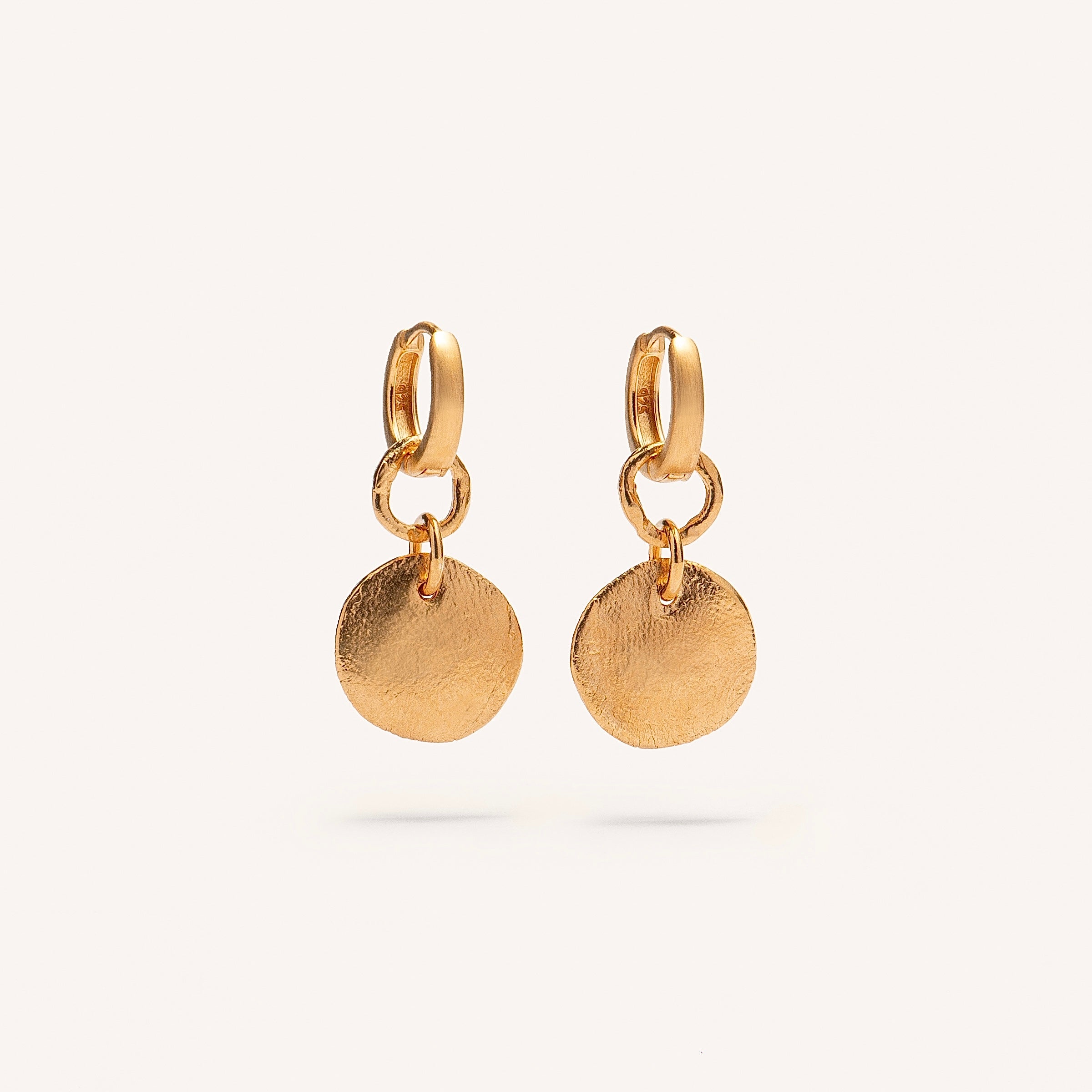 Gold Plated Silver Earrings "Fingerprint"