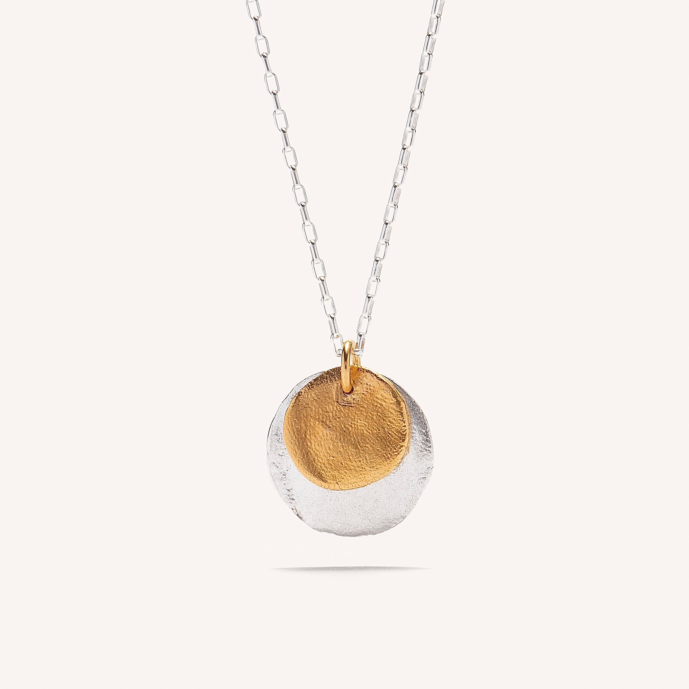 Gold Plated Silver Necklace "Double Fingerprint"
