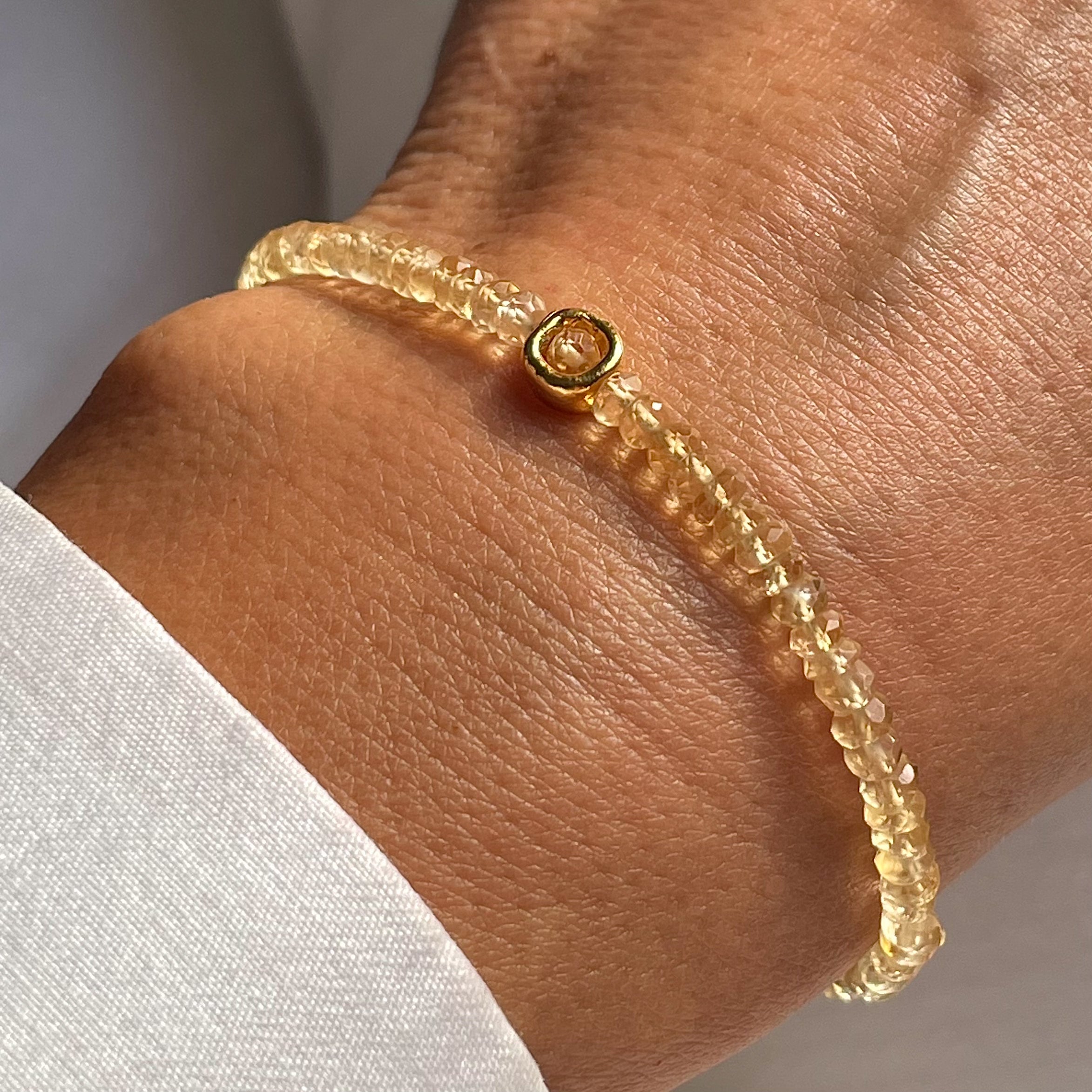 Gold Plated Silver Bracelet with Citrine "Circle"