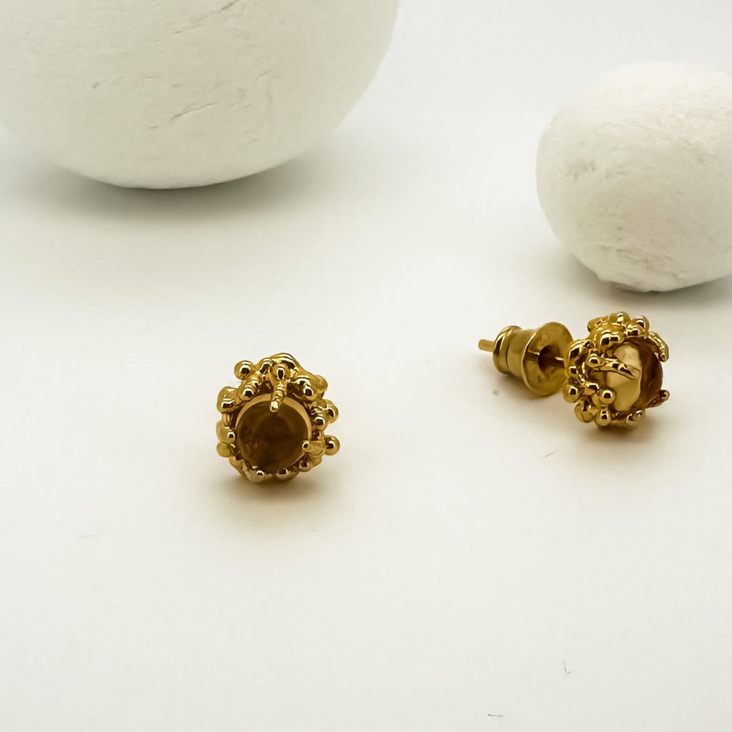 Gold Plated Silver Earrings "By the Sun"
