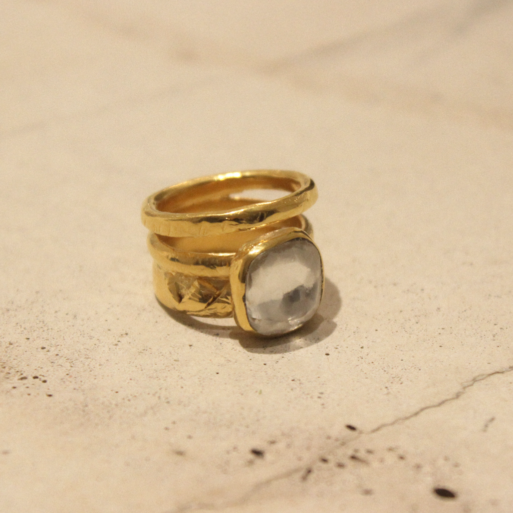 Gold Plated Silver & Swarovski Ring