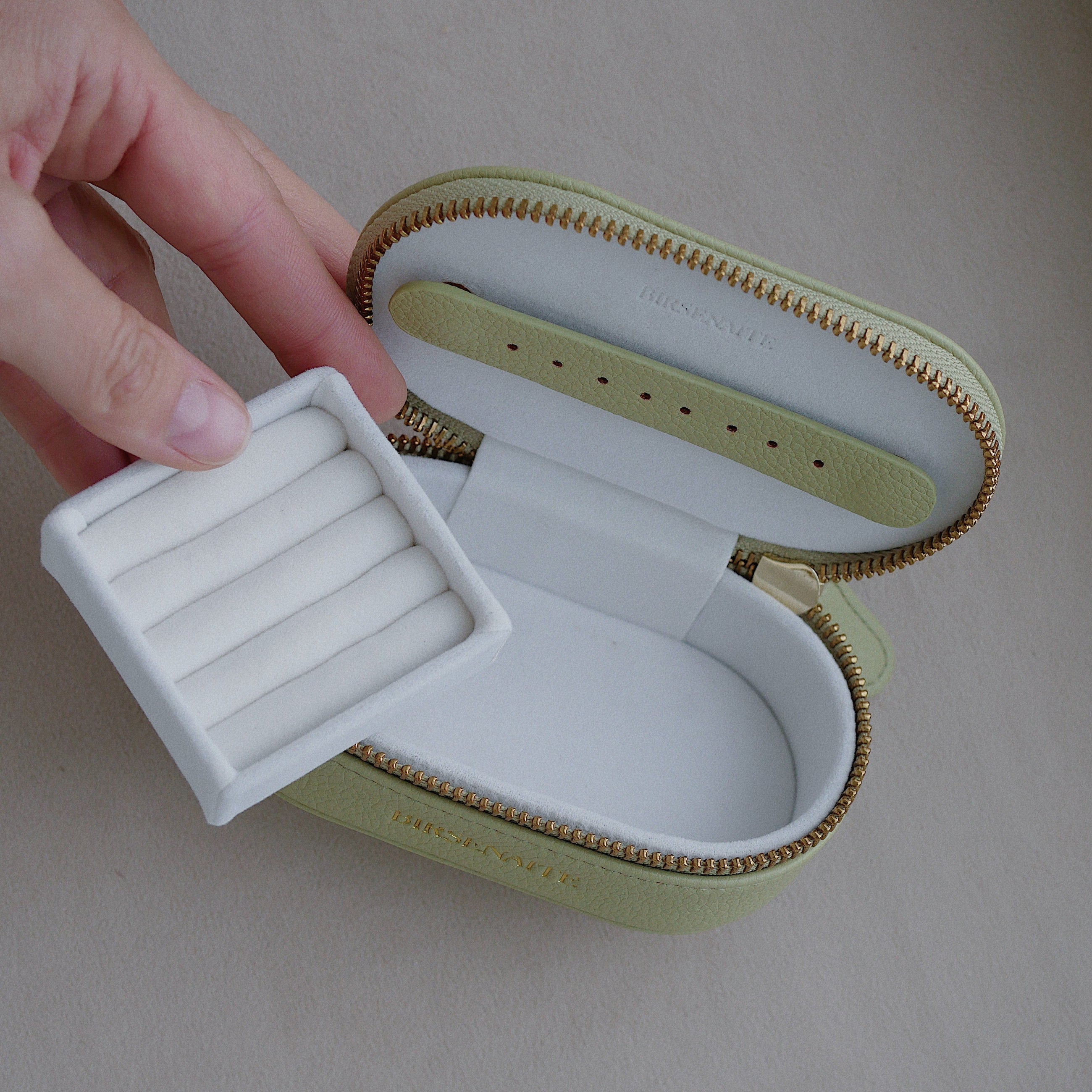 Mini Oval Olive Jewellery Case