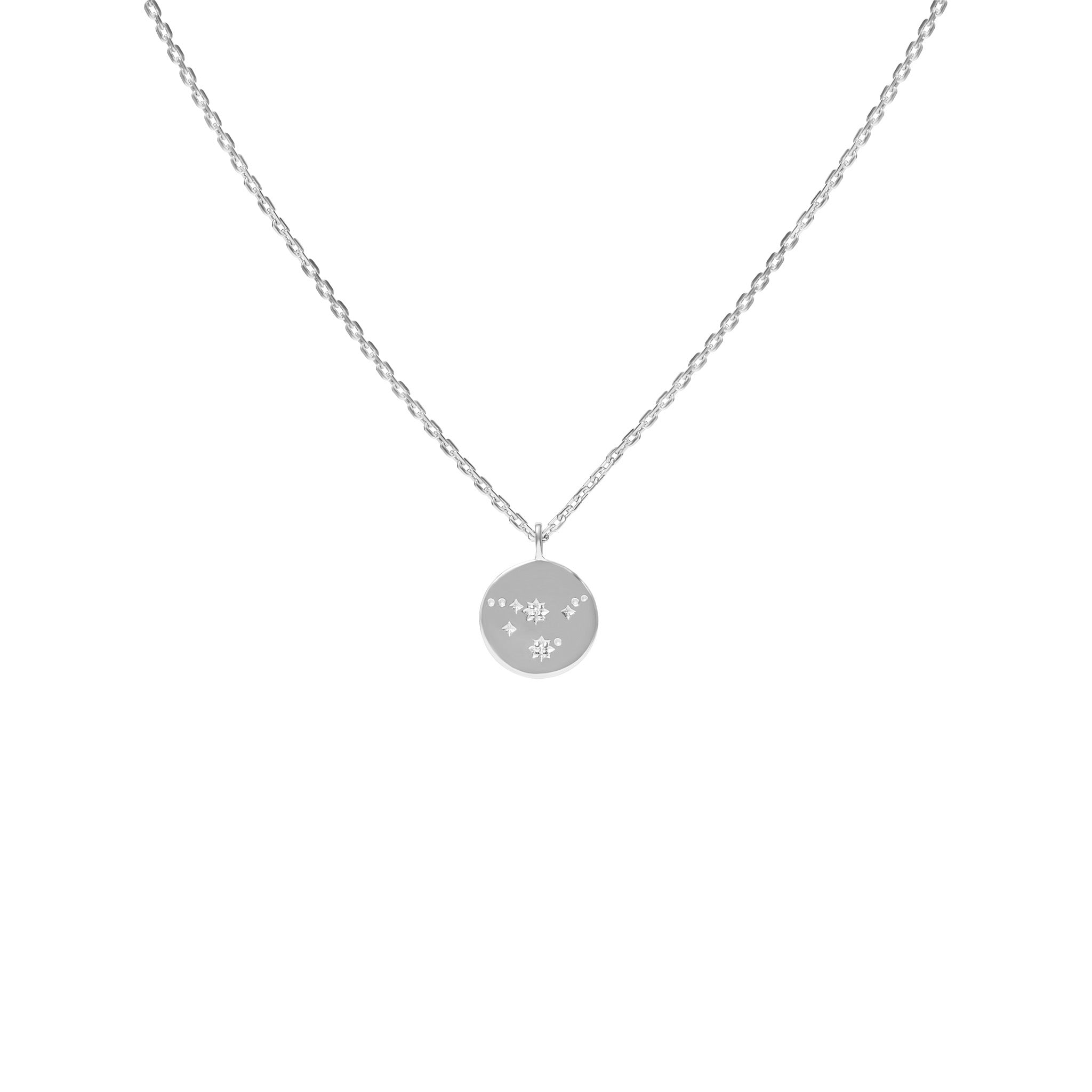 Silver Necklace with Diamonds "Written in the Stars"