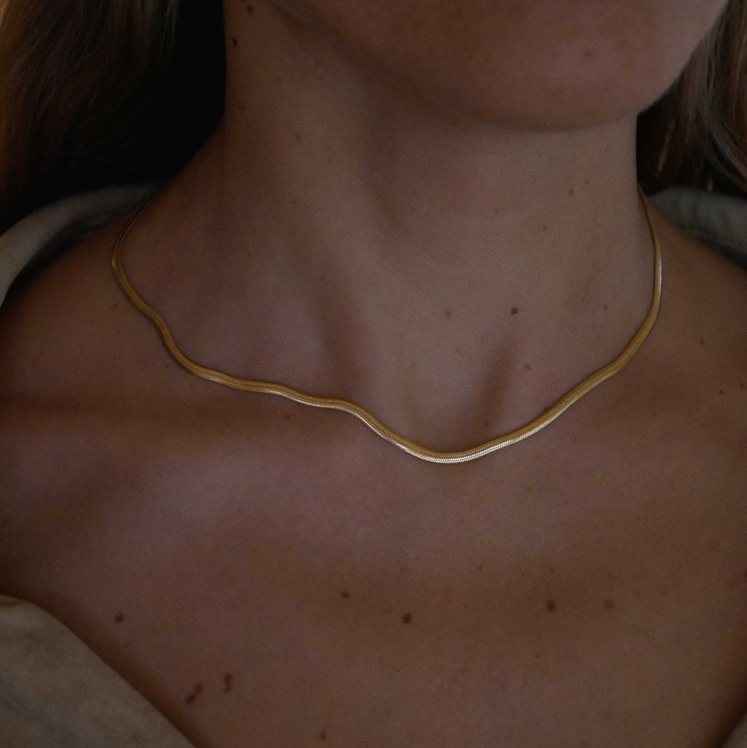 Gold Plated Silver Necklace "Flow"
