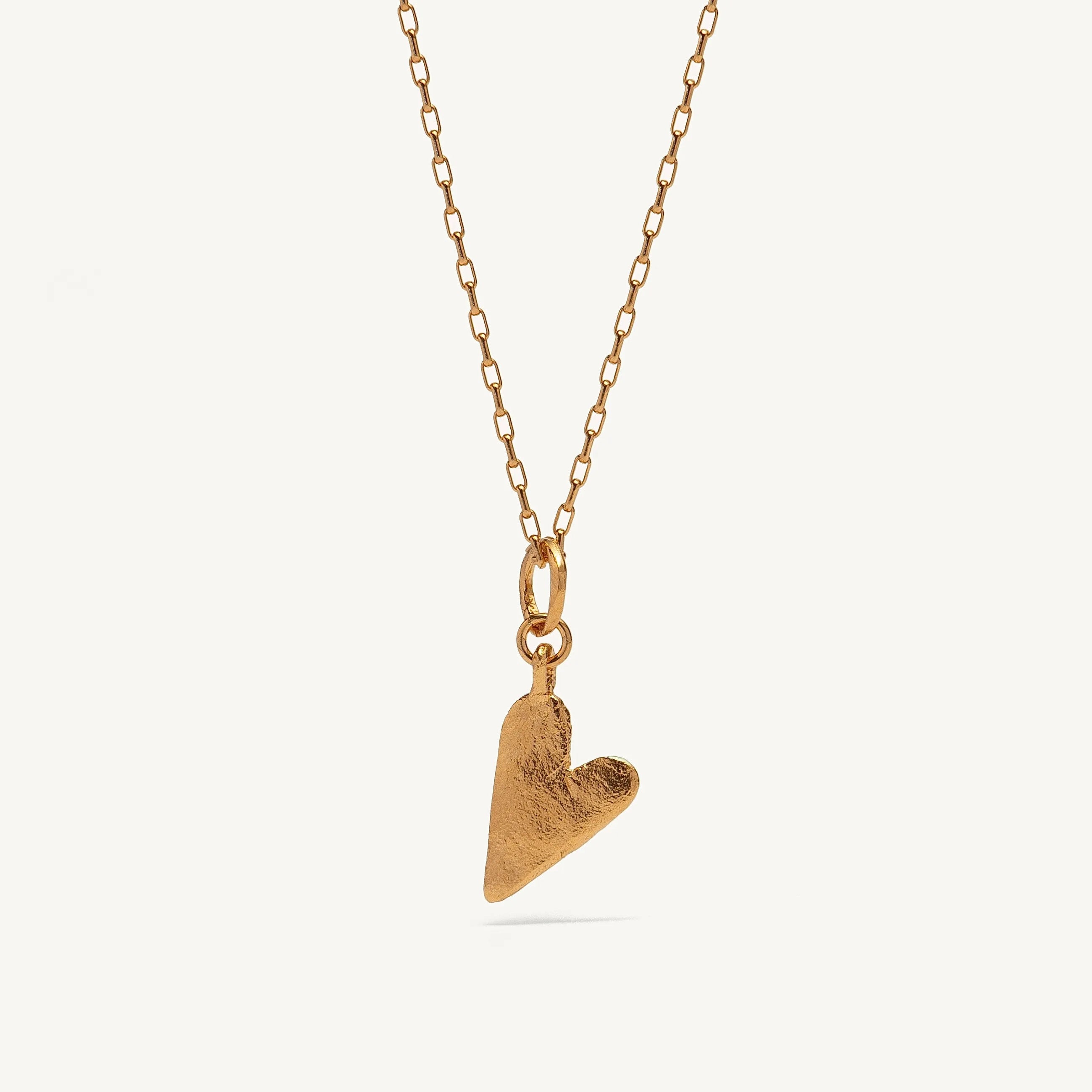 Gold Plated Silver Necklace "Handcrafted Heart"