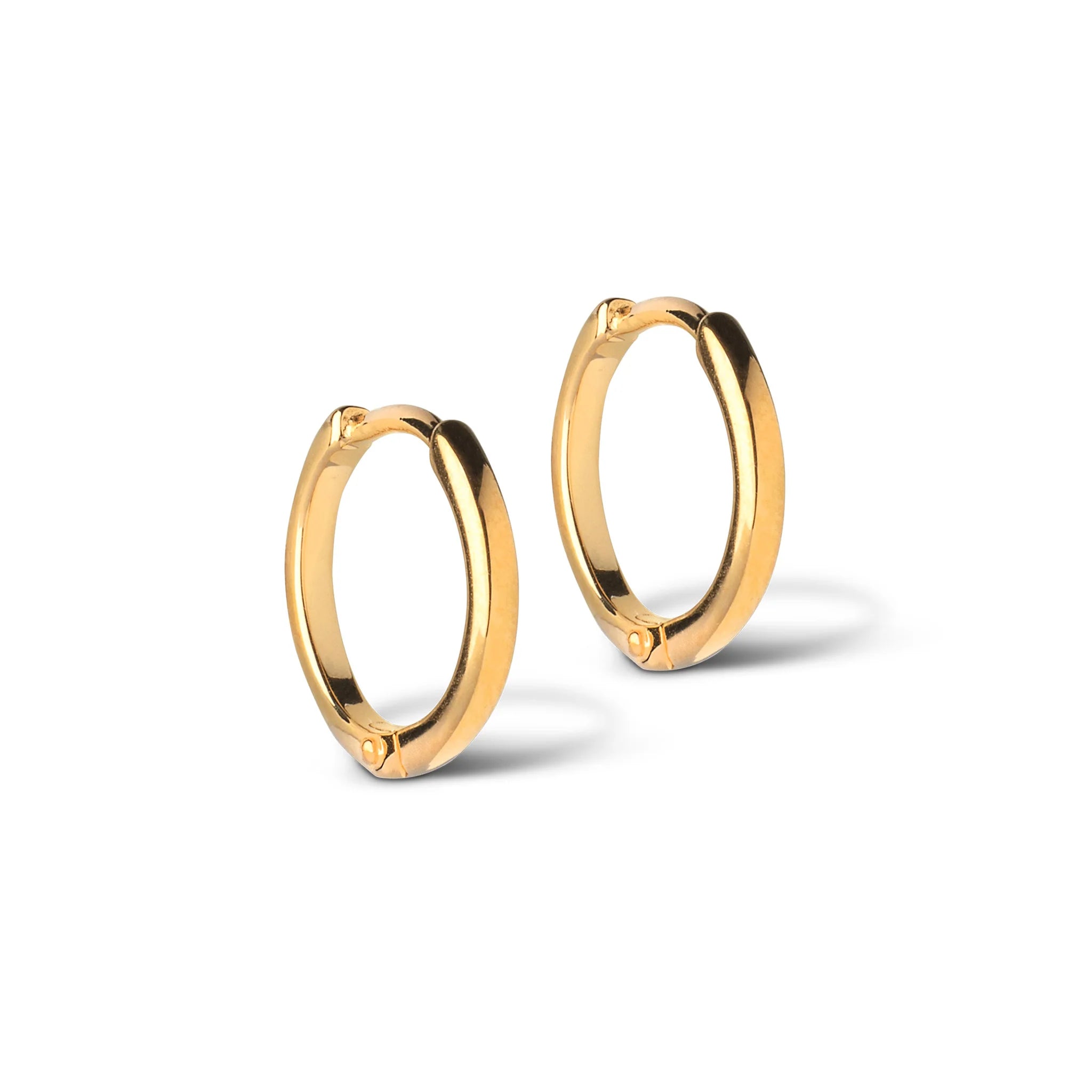 Gold Plated Silver Hoop Earrings "Classic” (10 mm)