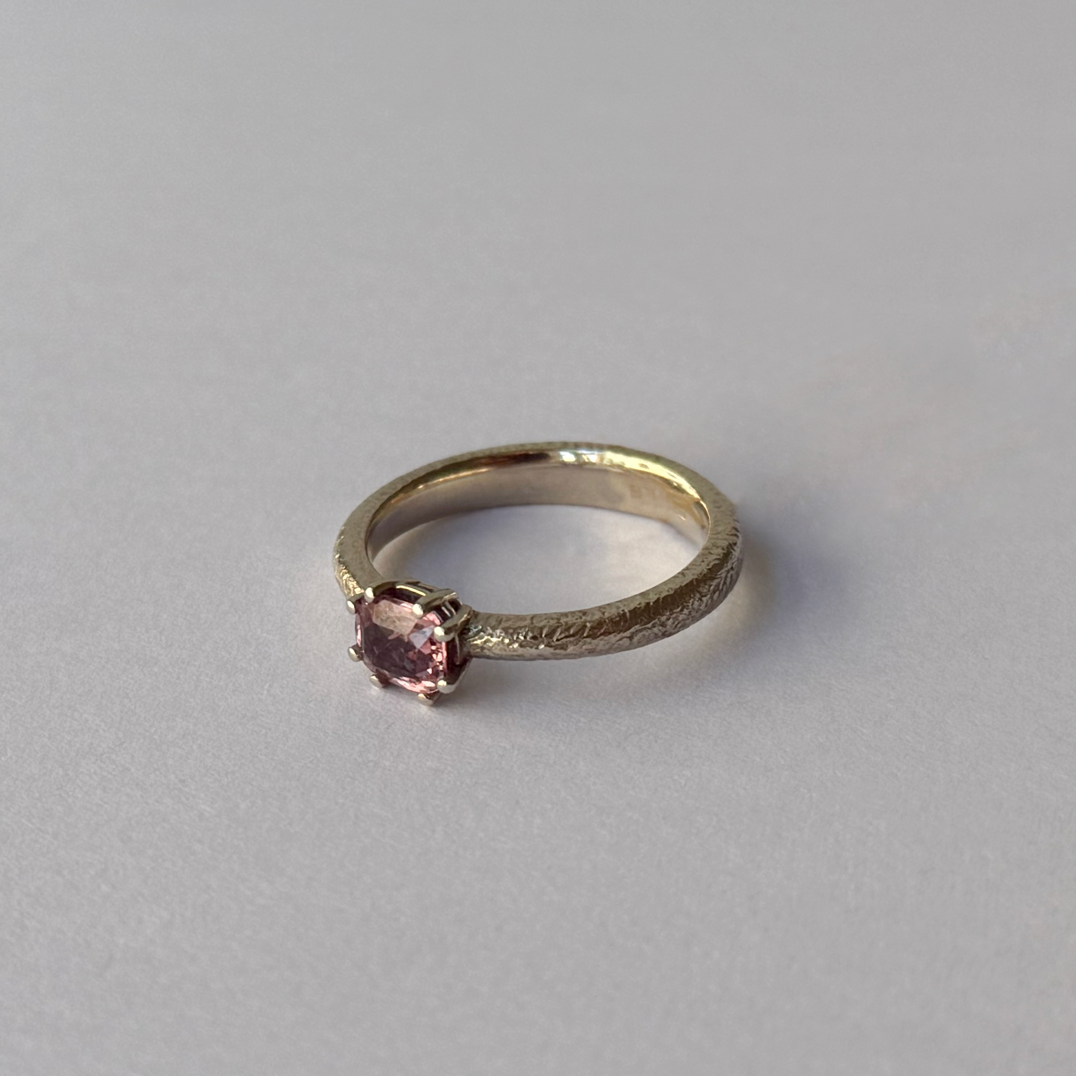 White Gold Ring with Orange Sapphire