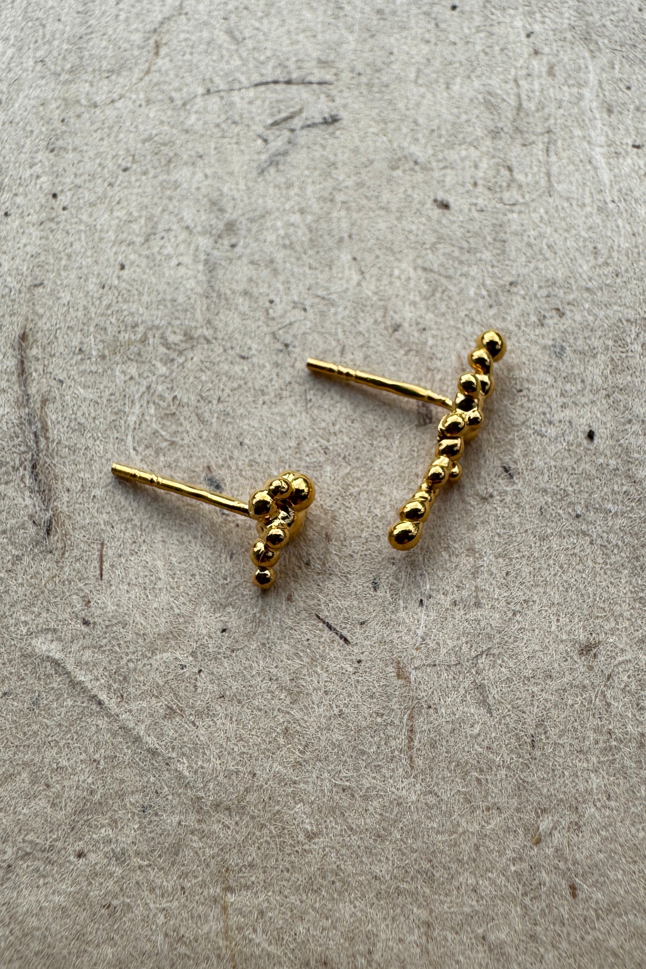 Gold Plated Silver Earrings "Between the Lines"
