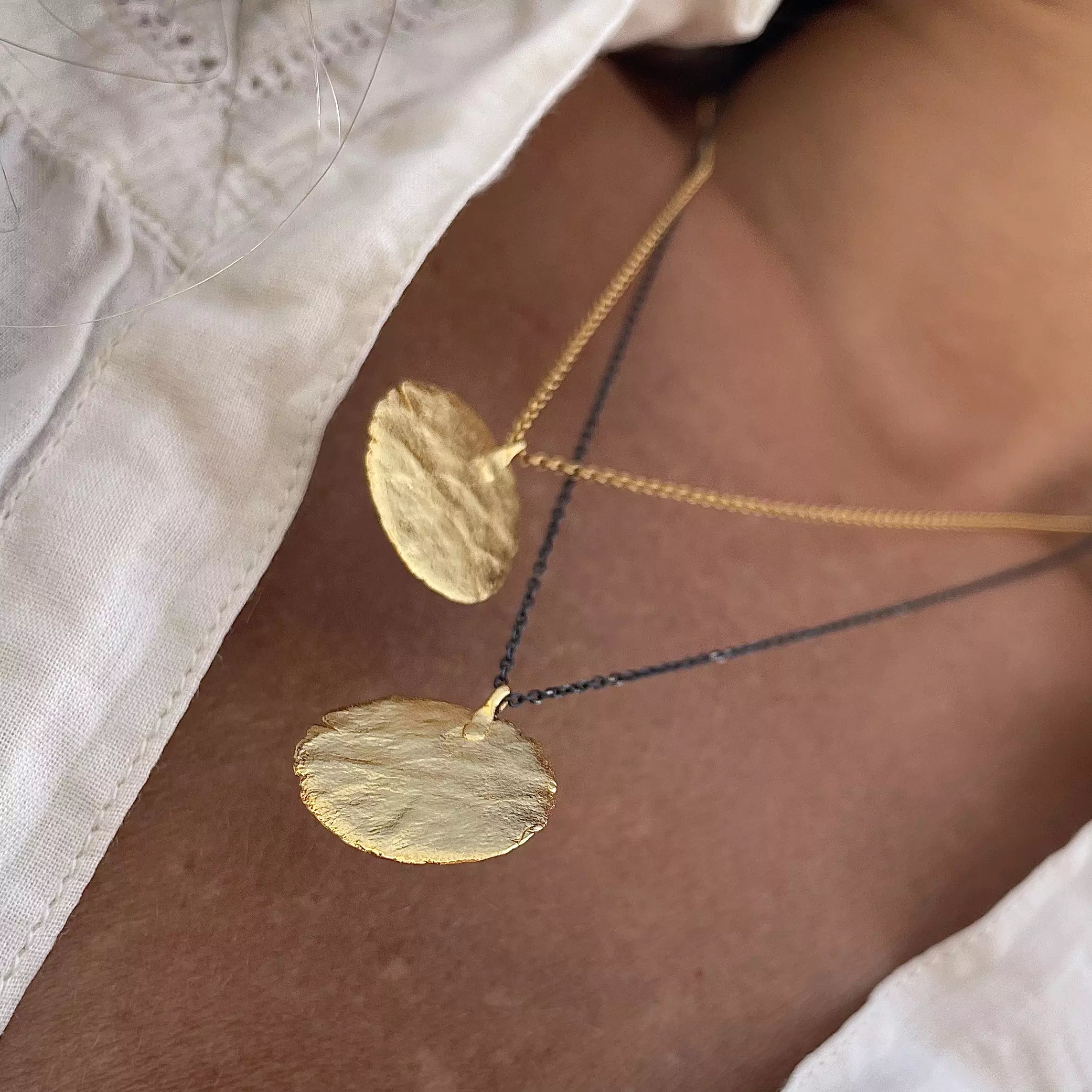 Gold Plated Silver Necklace "Fingerprint"