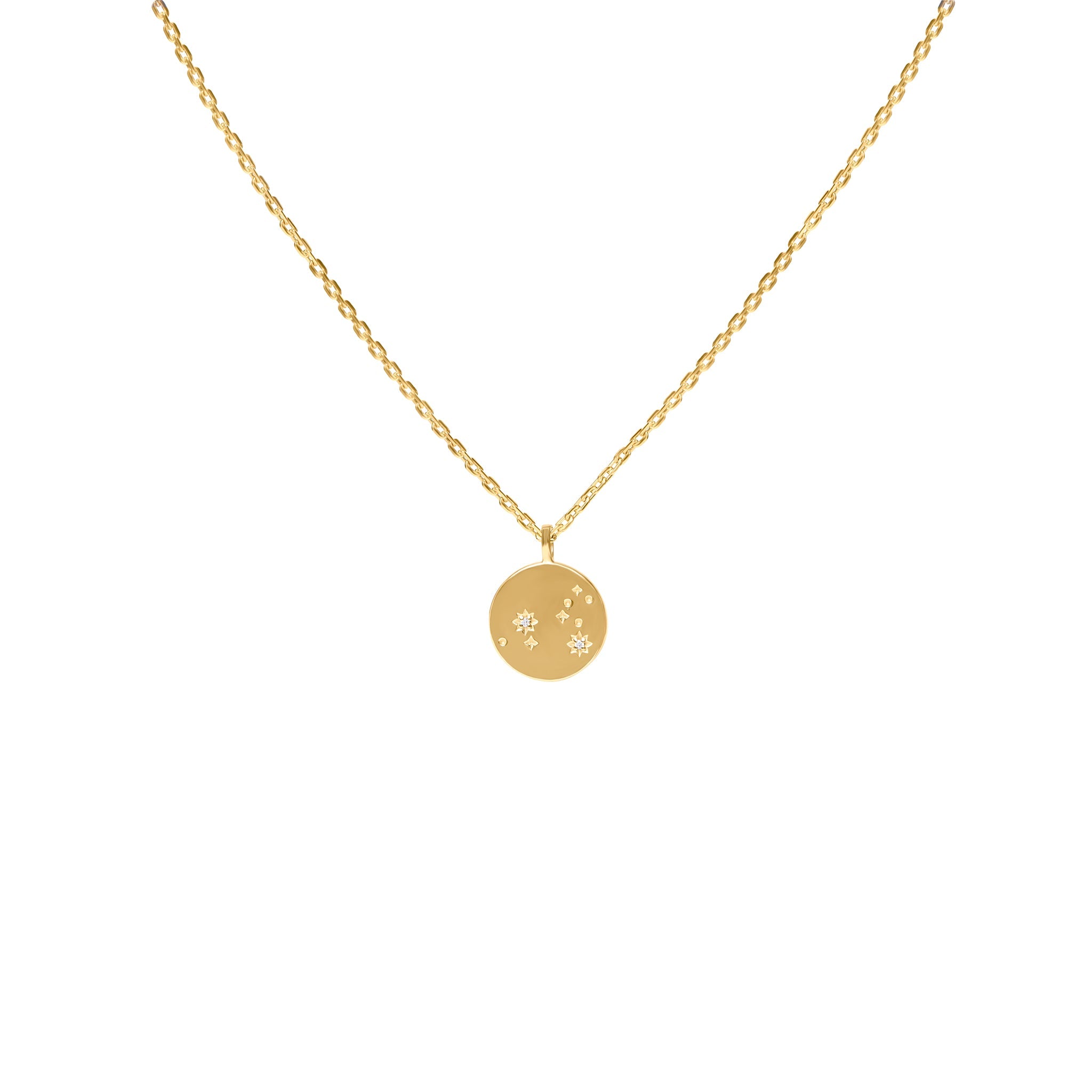 Gold Plated Silver Necklace with Diamonds "Written in the Stars"