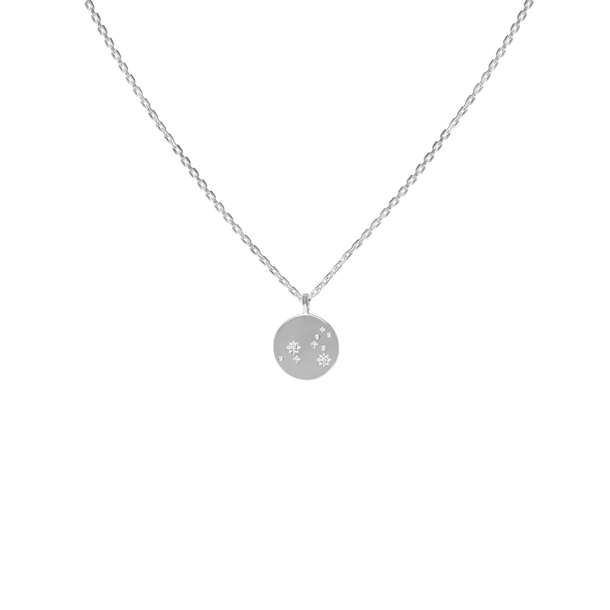 Silver Necklace with Diamonds "Written in the Stars"