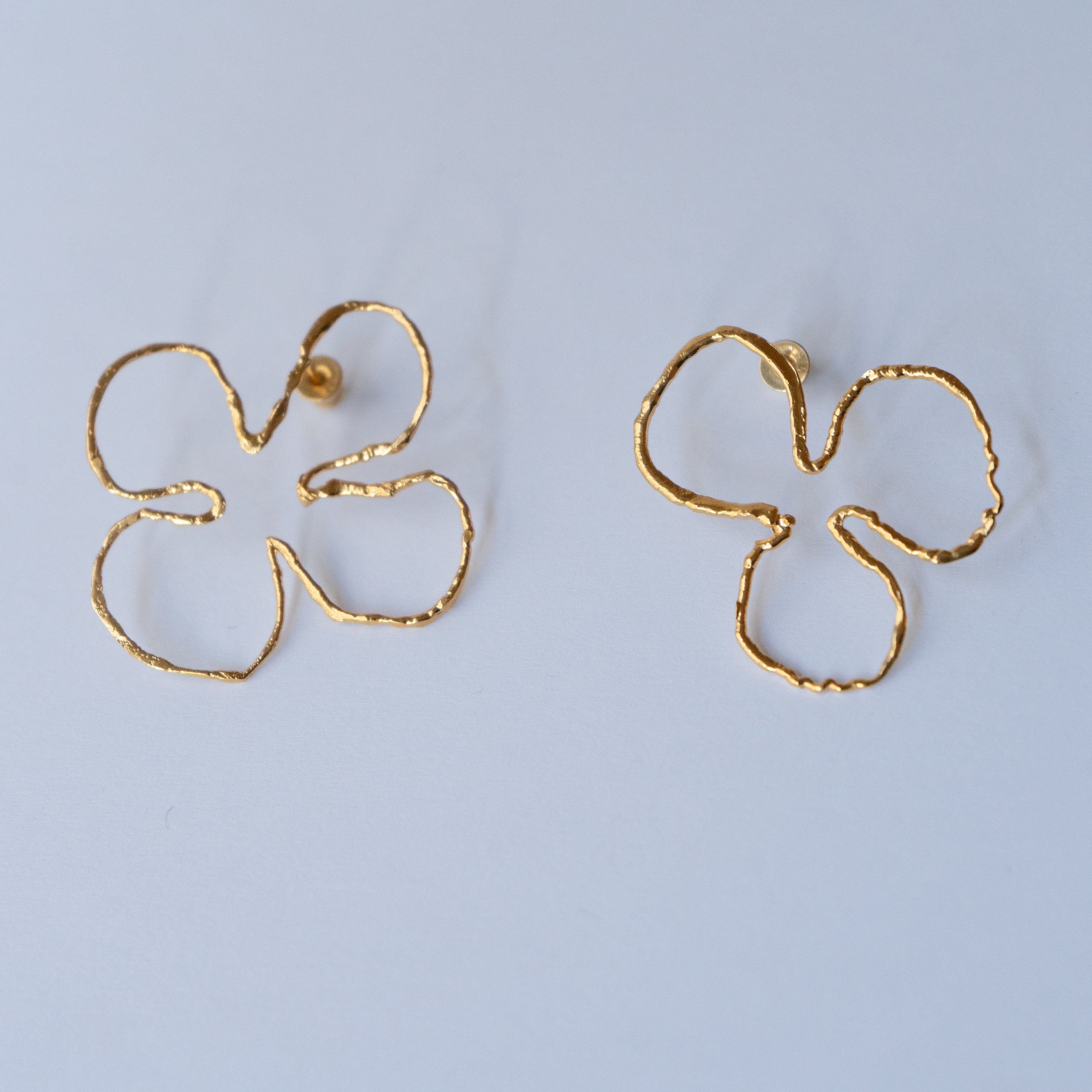 Gold Plated Silver Earrings “Floral Bloom”