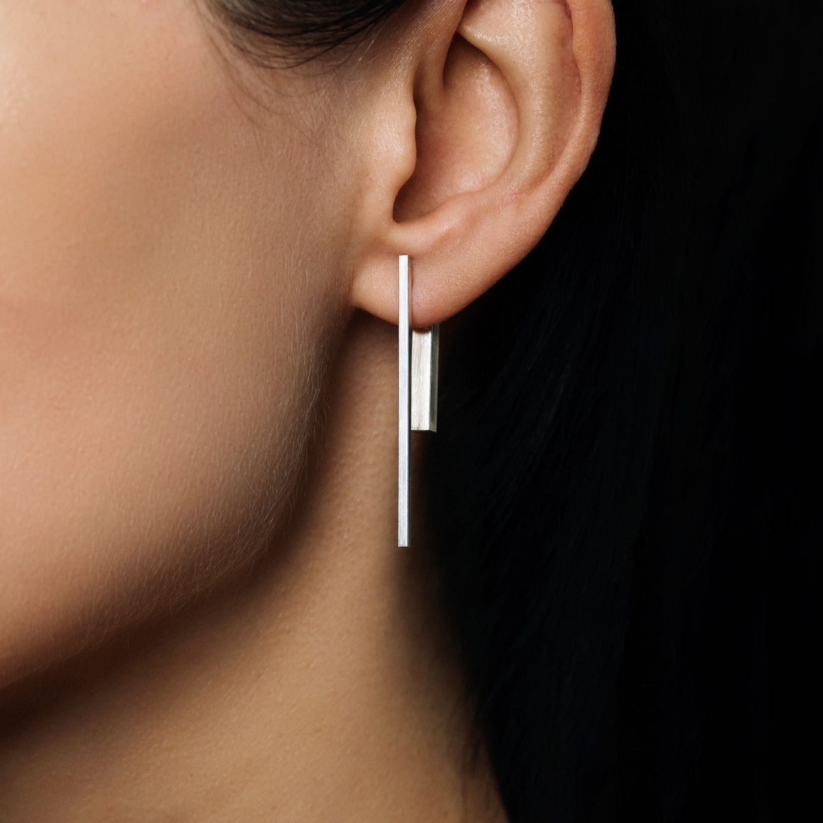Sidabriniai auskarai „Fore" + „C-Line Orbit"