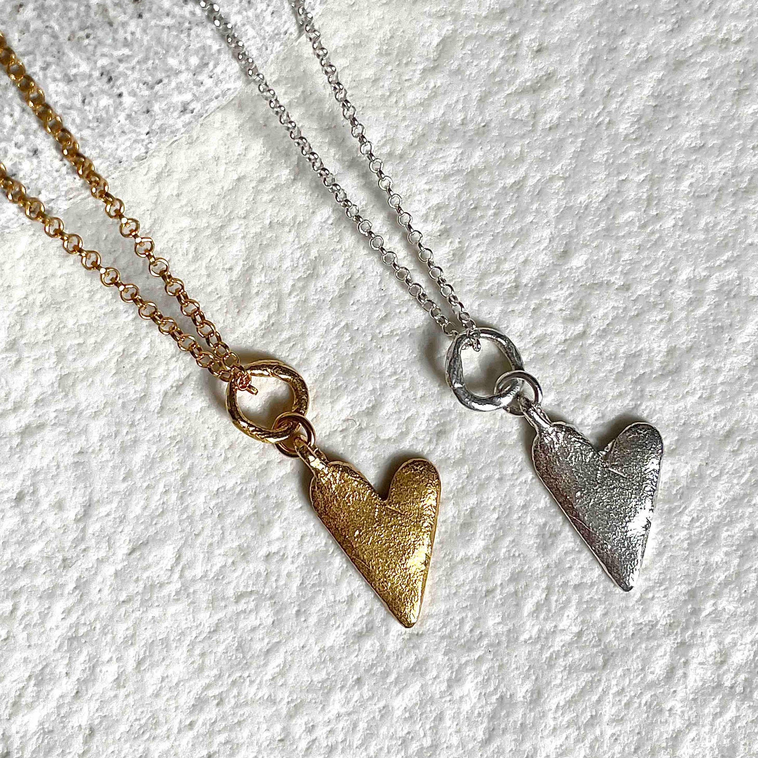 Silver Necklace "Handcrafted Heart"