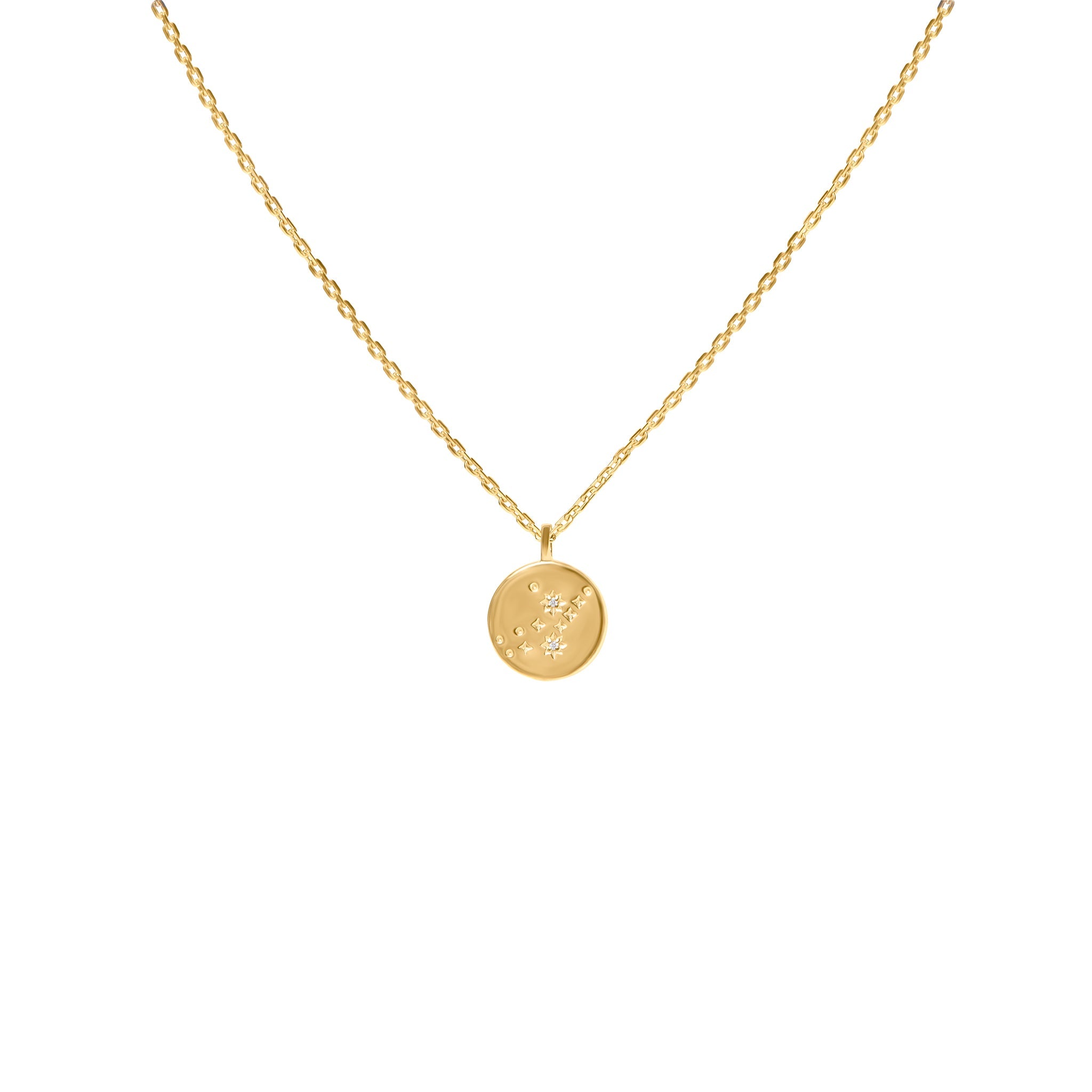 Gold Plated Silver Necklace with Diamonds "Written in the Stars"