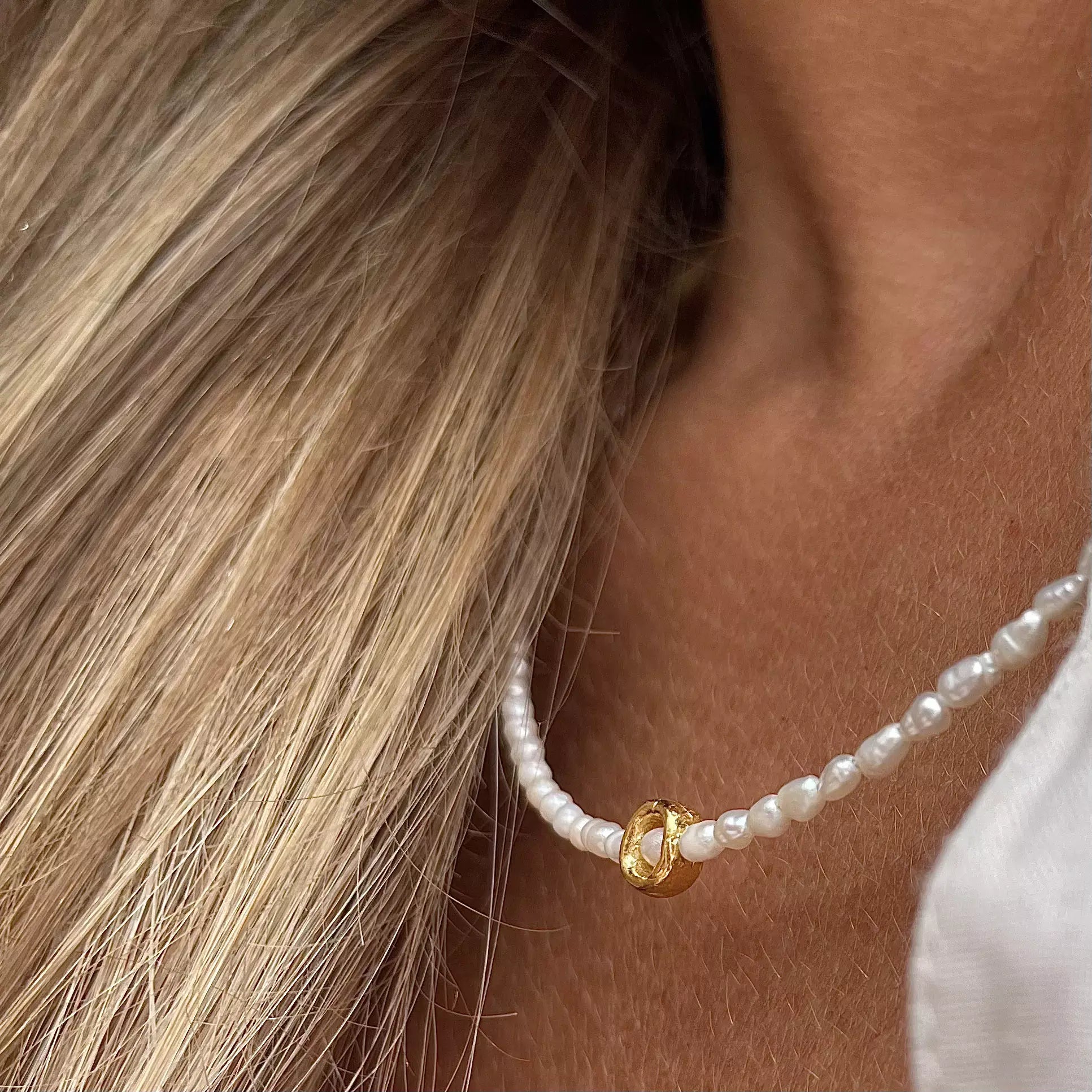 Gold Plated Silver Necklace "Circle"