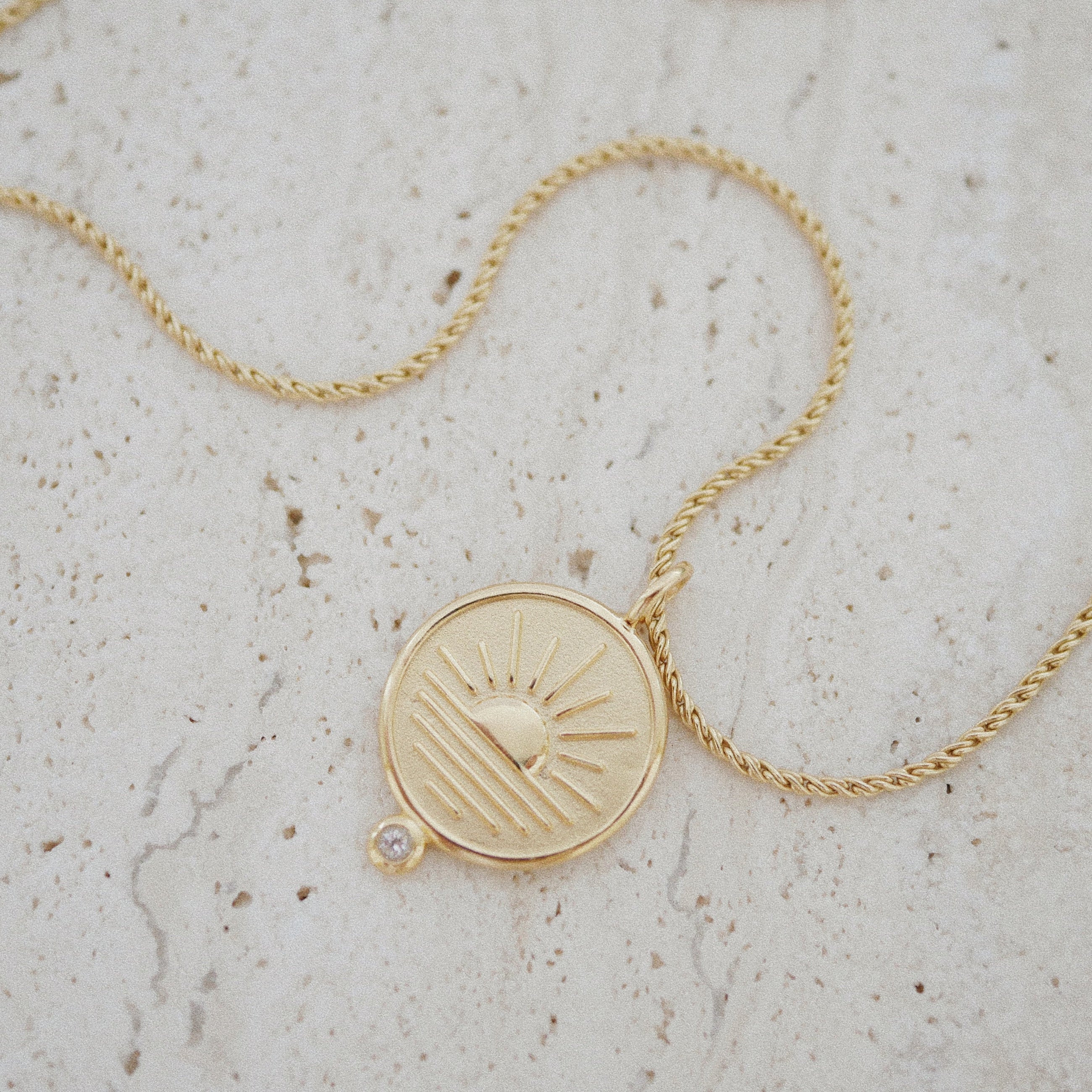 Gold Plated Silver Necklace with Topaz "Daydream"