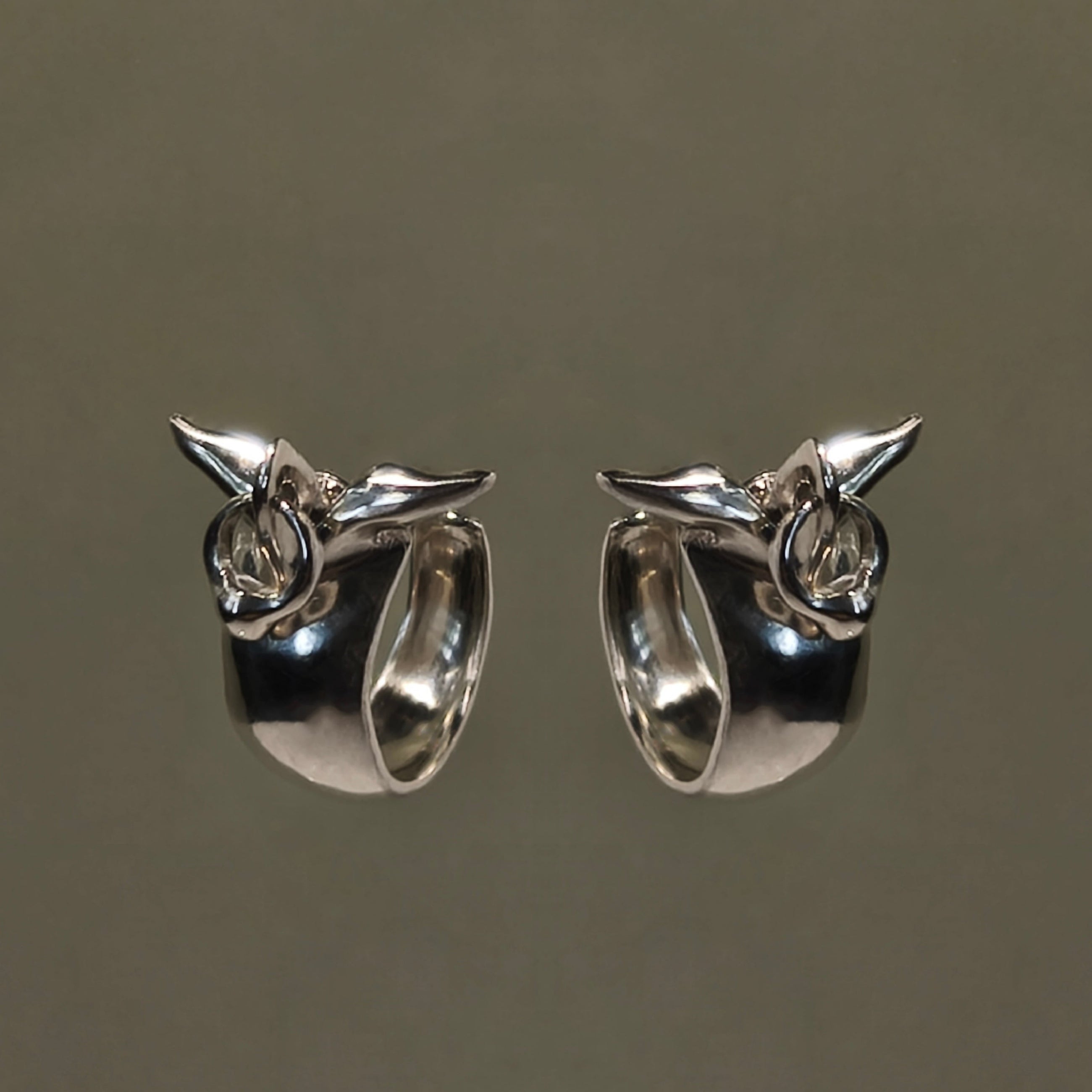 Silver Earrings "Aves", Medium