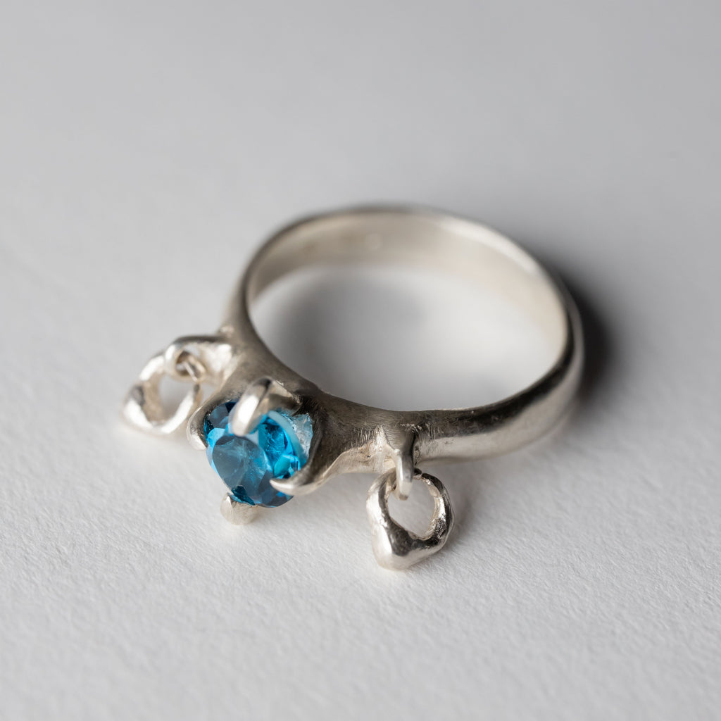 Silver Ring with London Blue Topaz "Ring My Bell Mini"