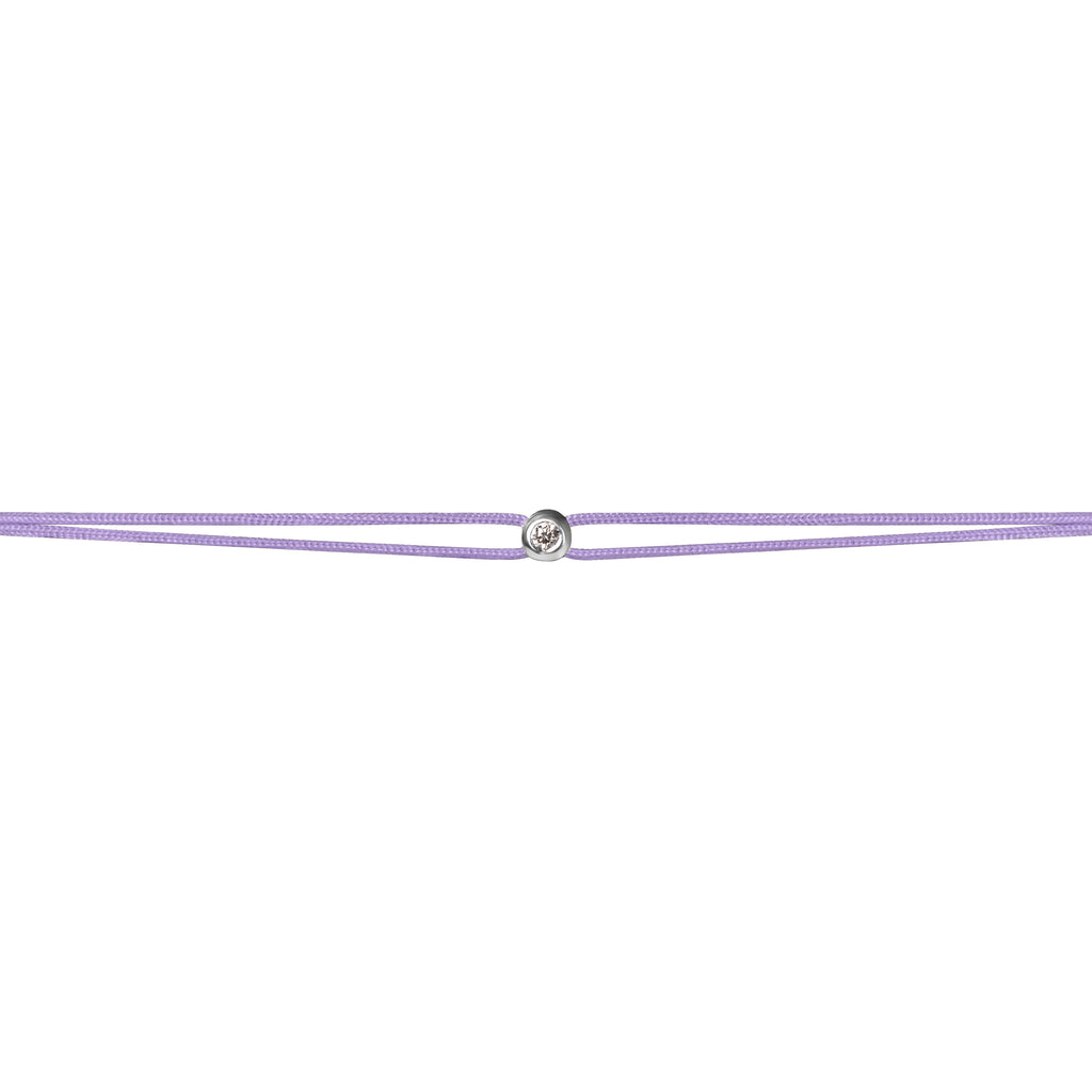 Diamond & Purple Thread Bracelet