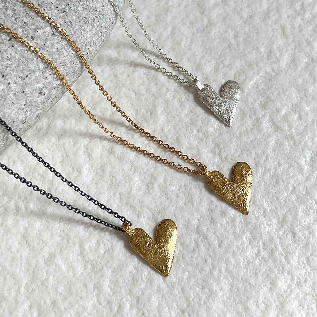 Gold Plated / Oxidized Silver Necklace "Heart"