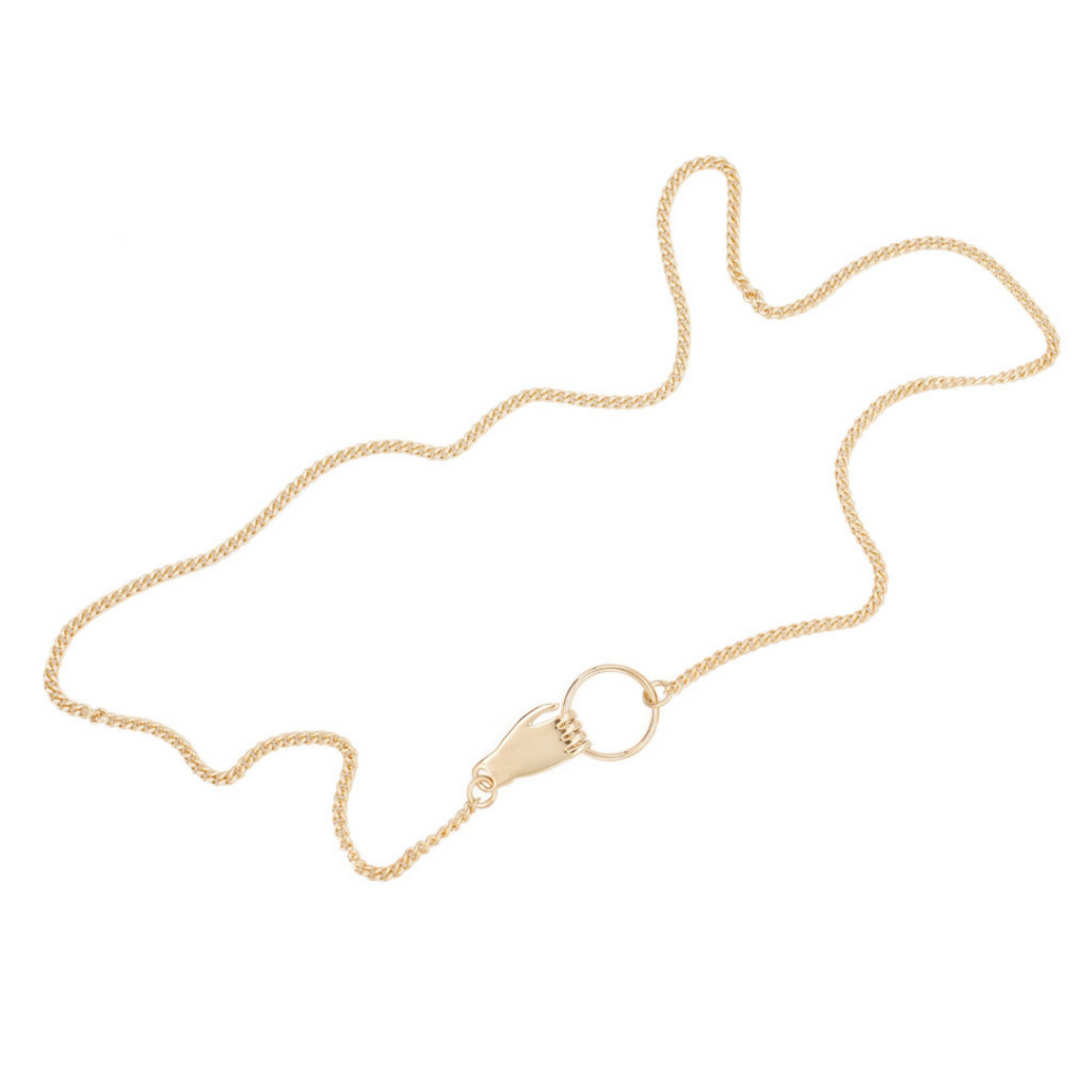 Gold Plated Silver Hand Necklace