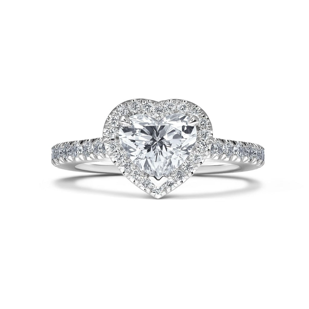 Heart- Shaped Halo Engagement Ring