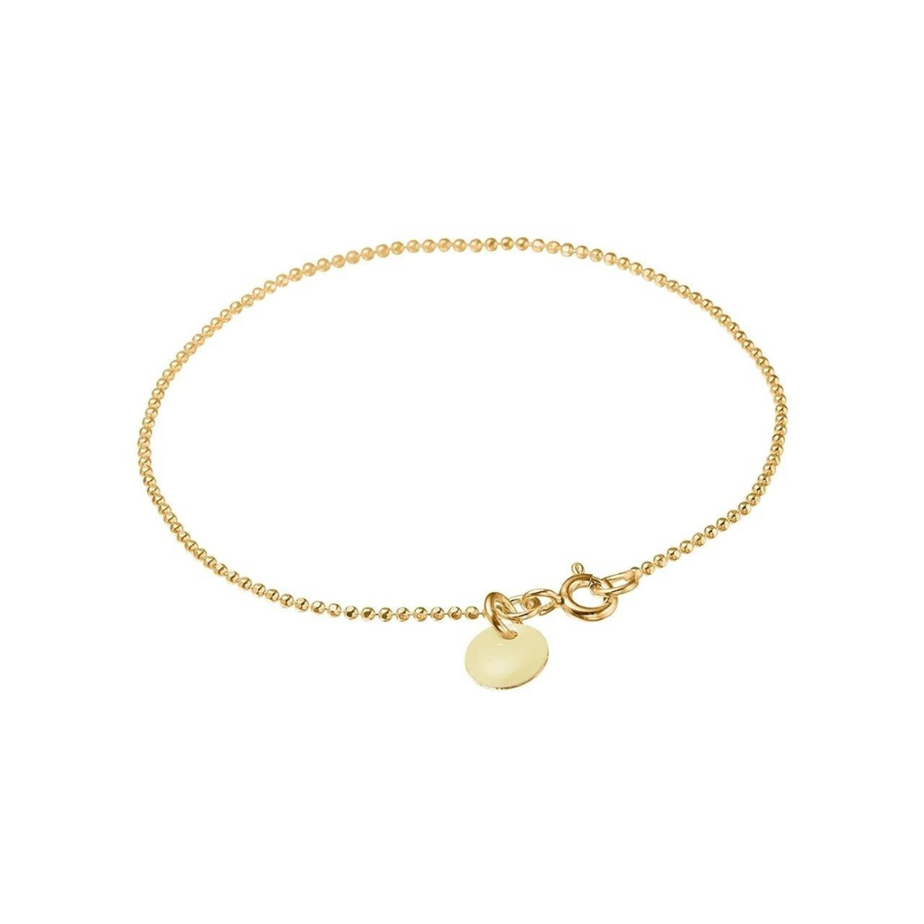 Gold Plated Silver Bracelet "Ball Chain", Beige