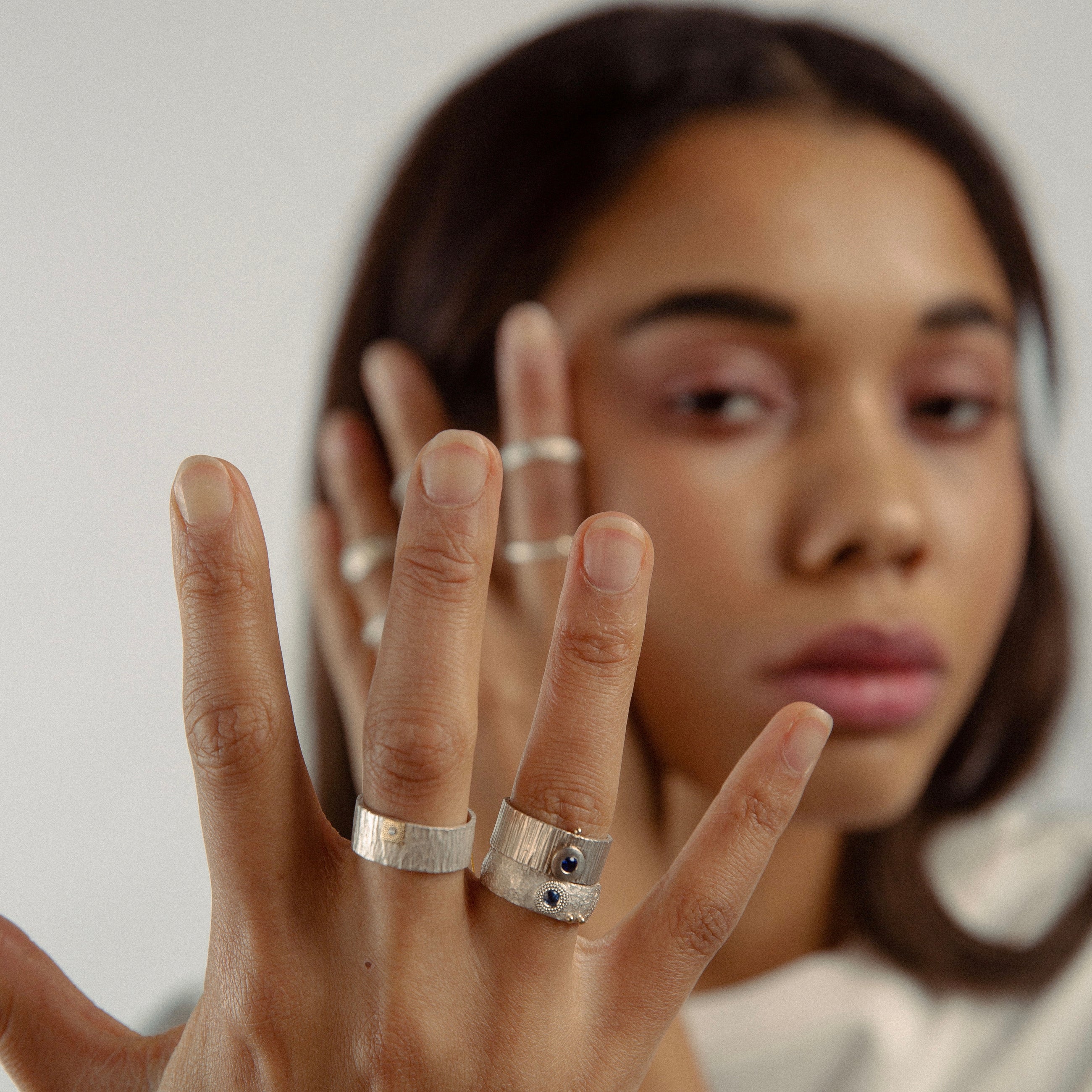 Silver Ring with Green Sapphire