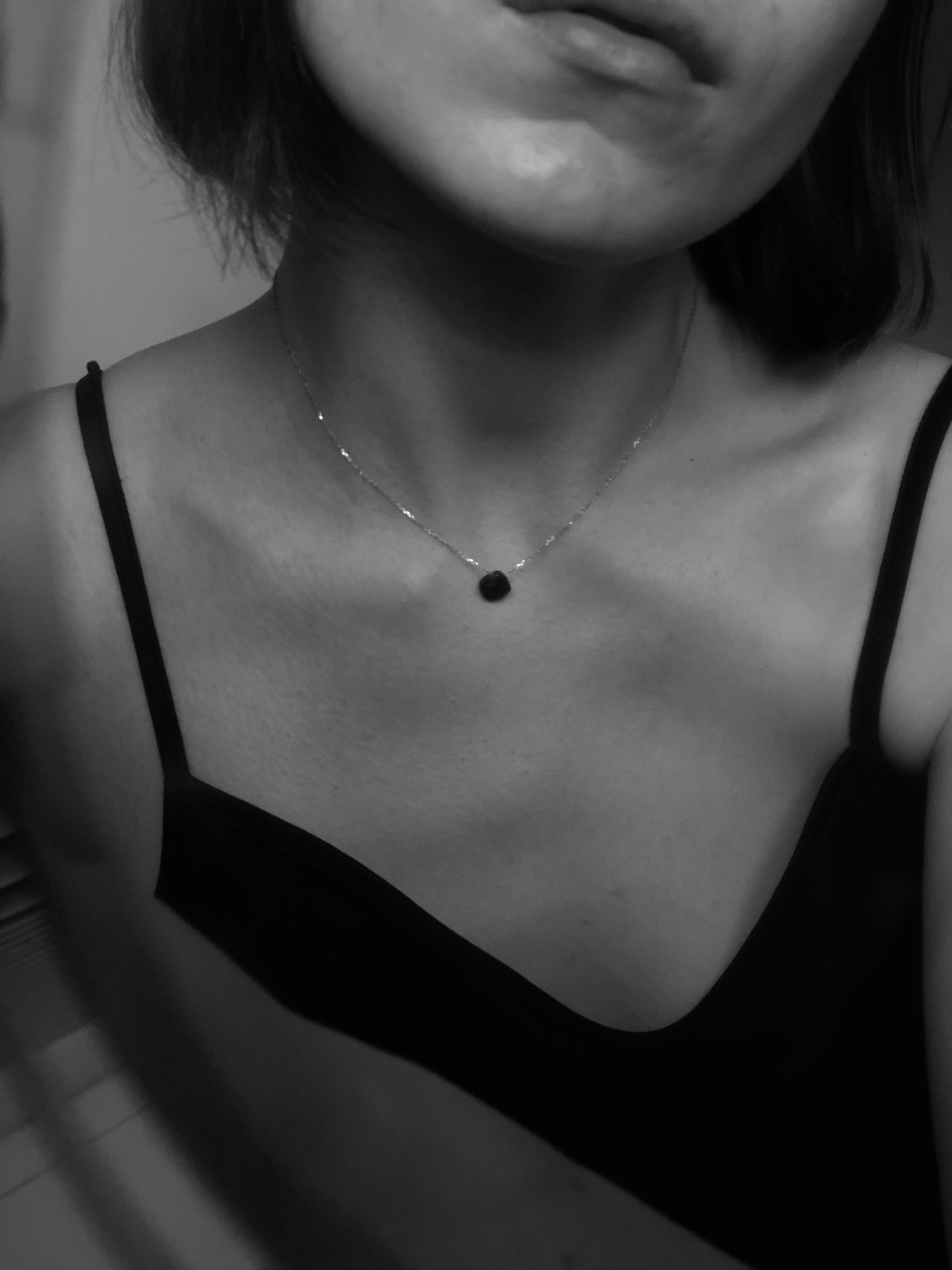 Silver Necklace with Prasiolite