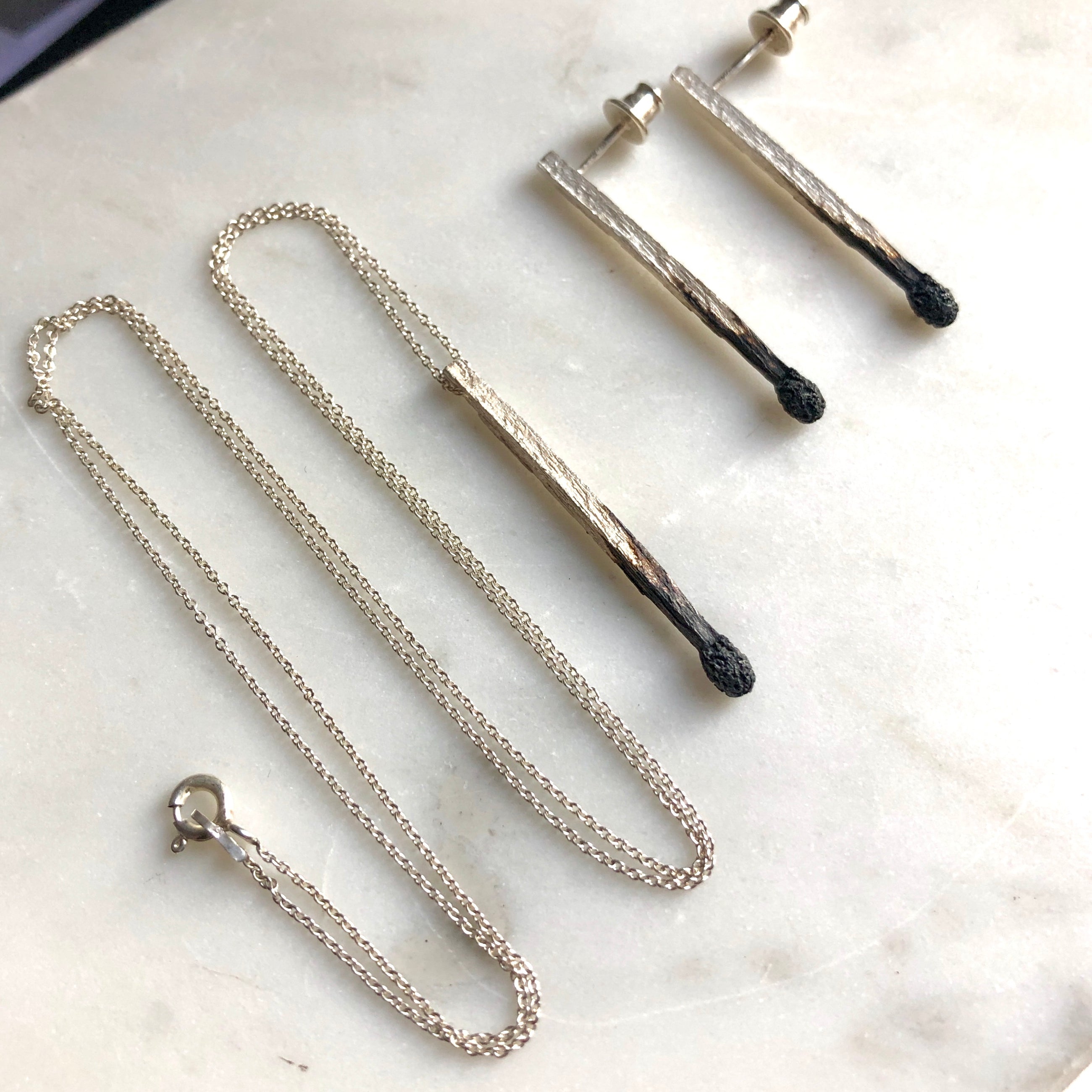 Silver Match Earrings