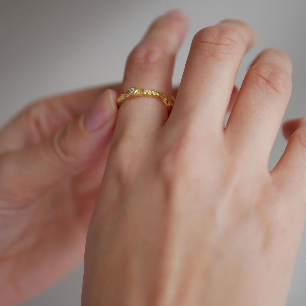 Gold Plated Silver Ring "Coralie"