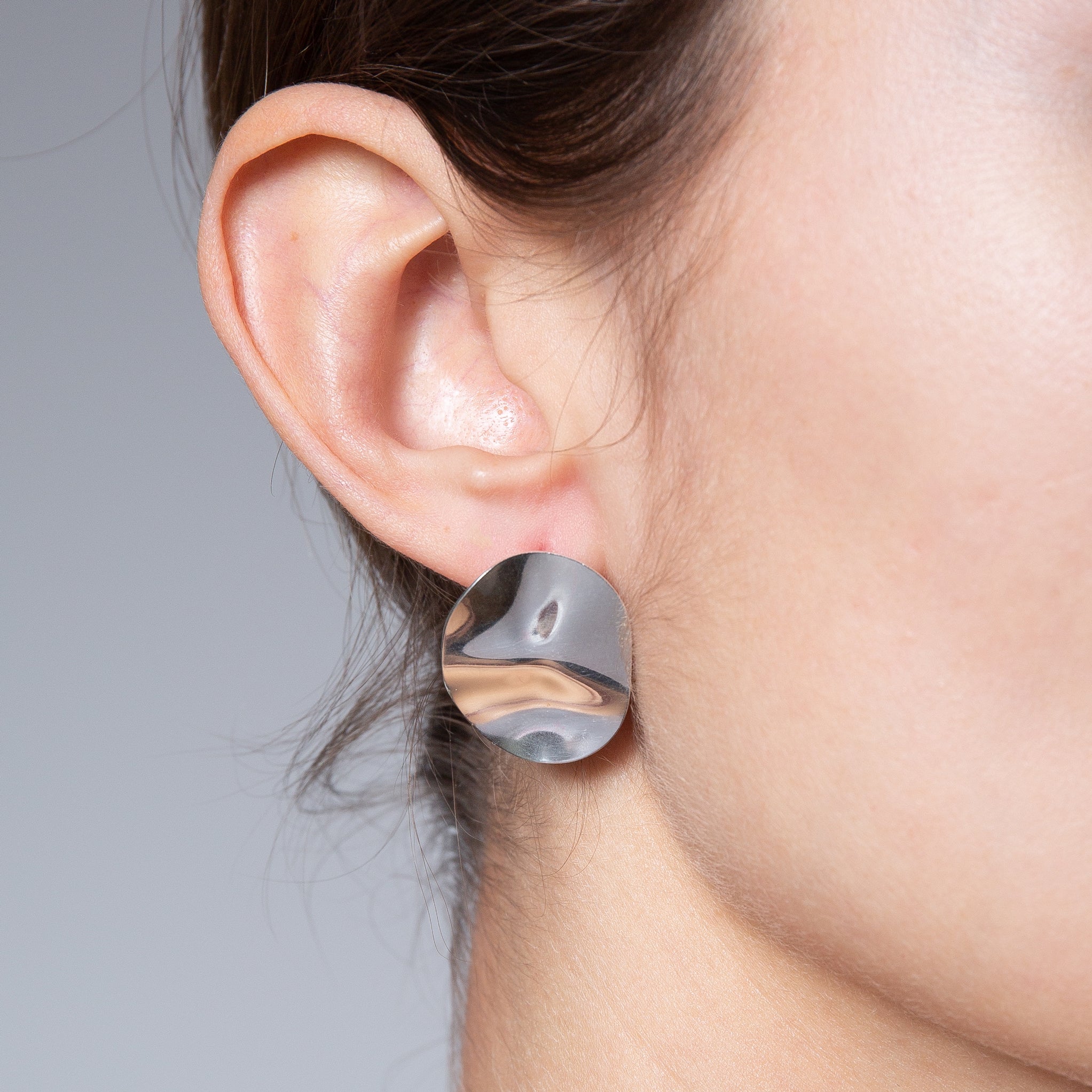 Gold Plated Silver Earrings "Pool"