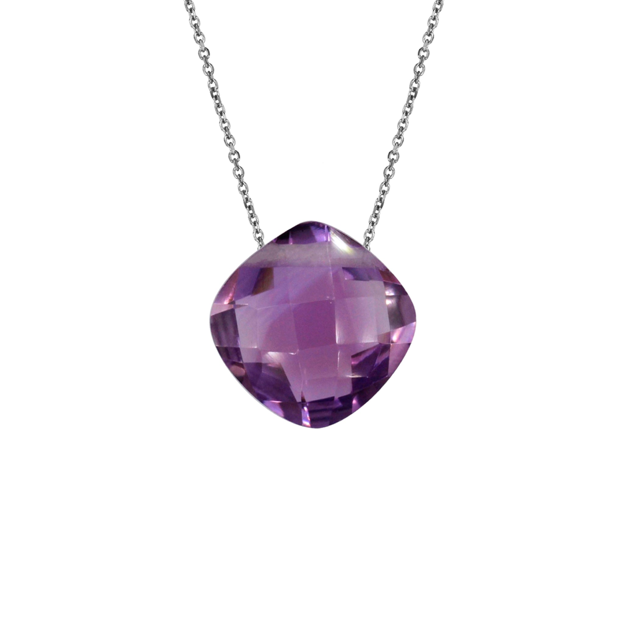 Silver Necklace with Amethyst