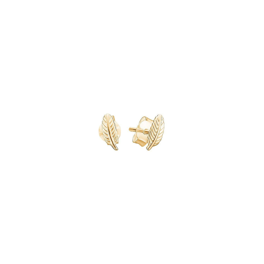 Earrings - Gold Plated Silver Studs "Gold Leaf"