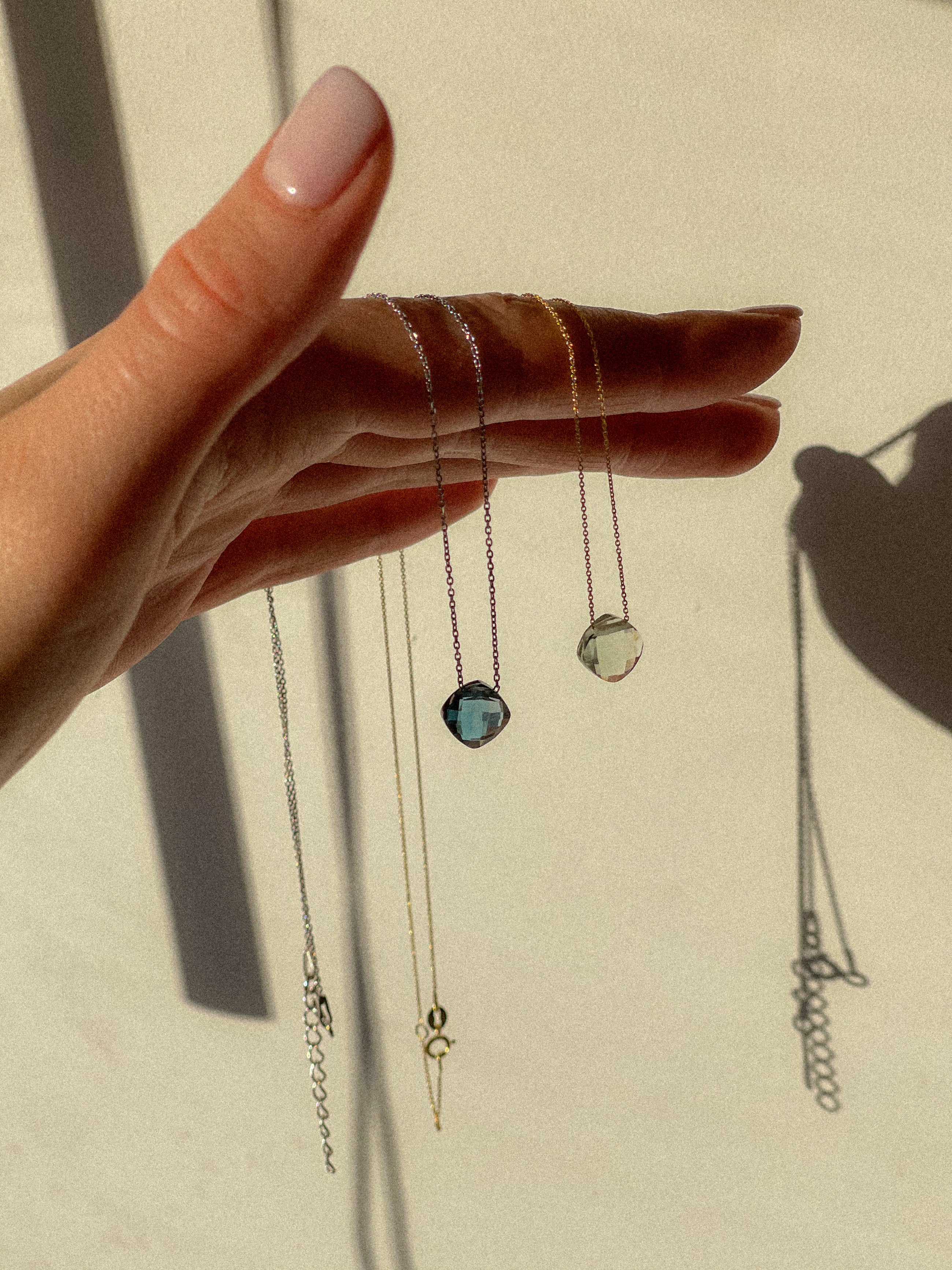 Silver Necklace London Blue Topaz
