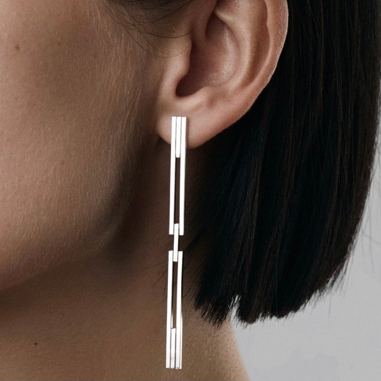 CONCORD⁵ Silver Modular Hinge Earrings
