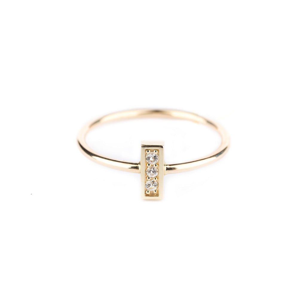 Brick diamonds gold ring - Sansoeurs