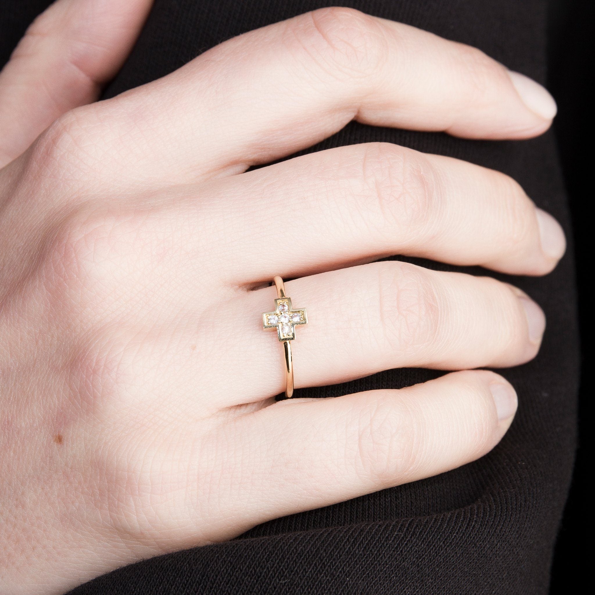 Rings - Ring "Plus" With White Sapphires