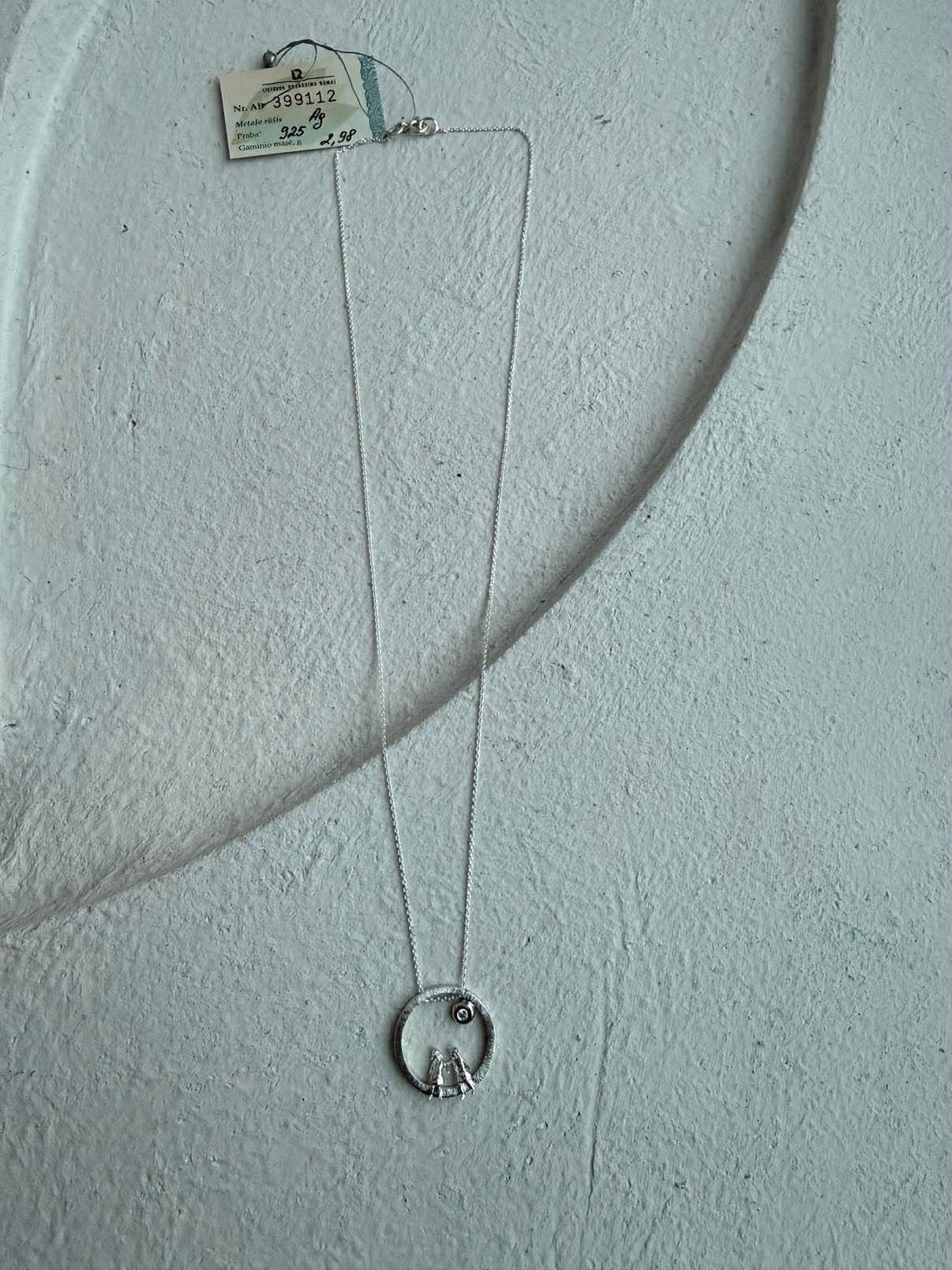 Silver Necklace with Diamond "All Around Us"