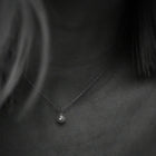 Silver Necklace with Pearl and Moisanitte "Fiona"
