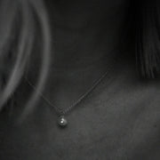 Silver Necklace with Pearl and Moisanitte "Fiona"