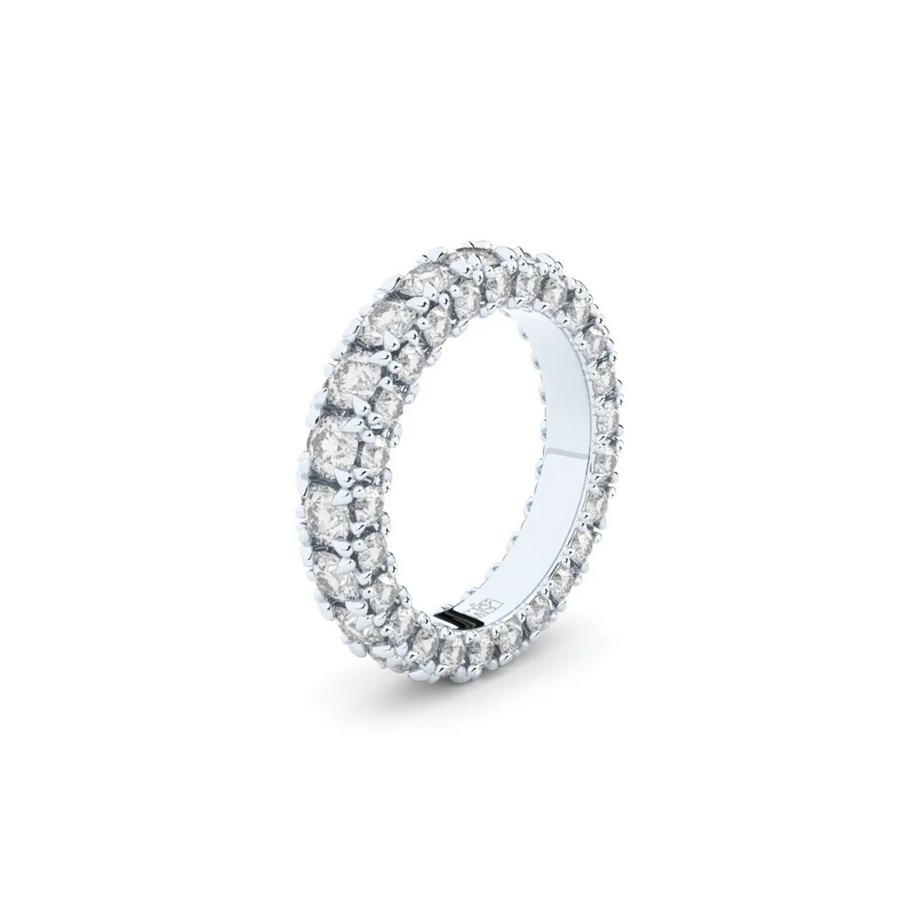 White Gold Ring "Row Diamond Eternity Band"