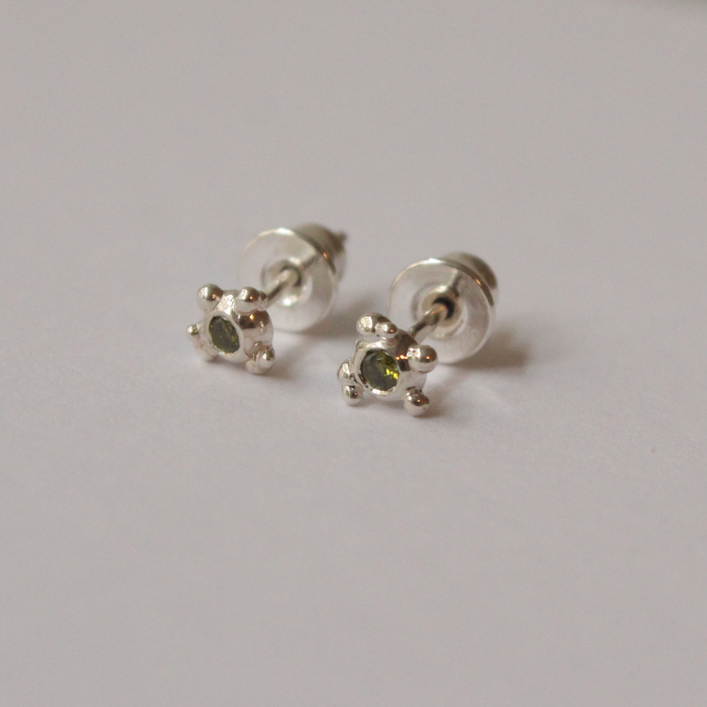 Gold Plated Silver Earrings "Coral Grain"
