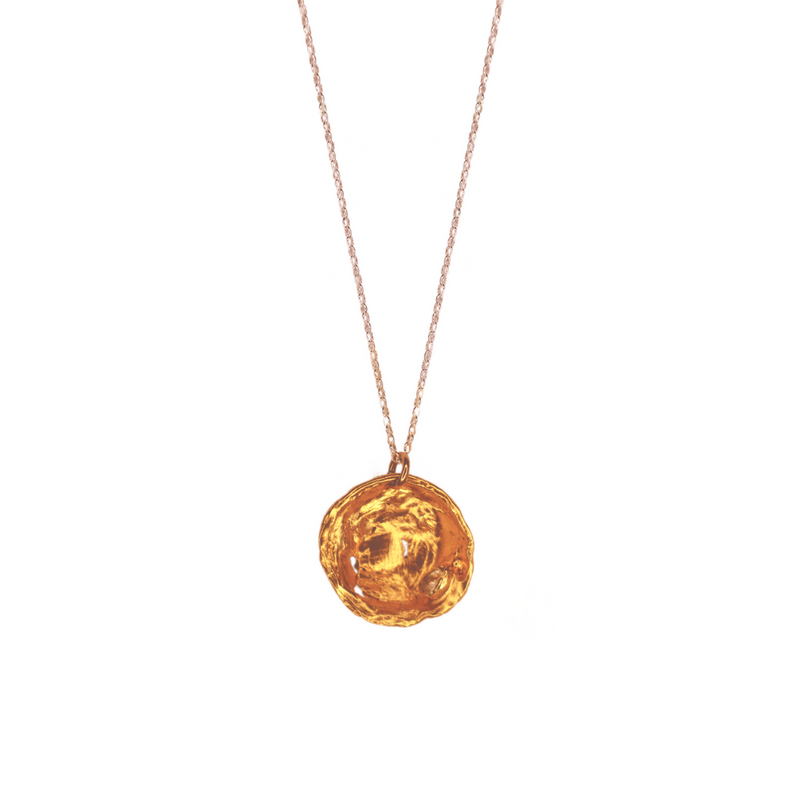 Gold Plated Necklace with Herkimer Diamond "The Resistance"