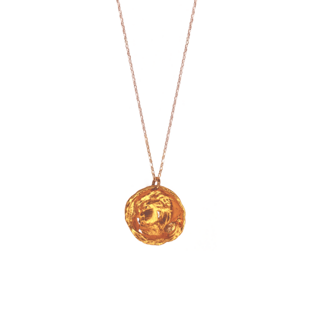 Gold Plated Necklace "The Resistance" with Diamond